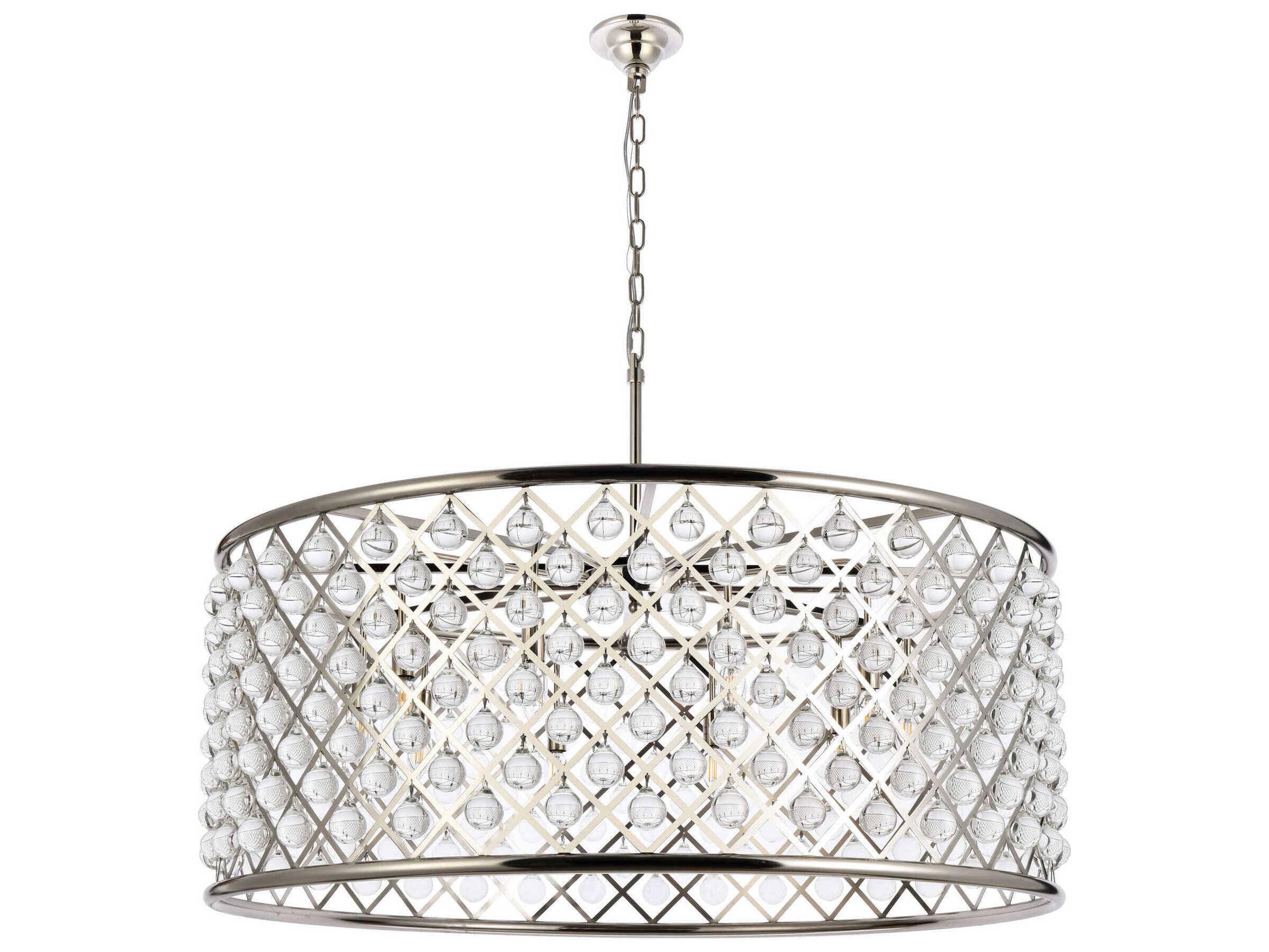Elegant Lighting Madison 10-Light Polished Nickel Crystal Drum Chandelier