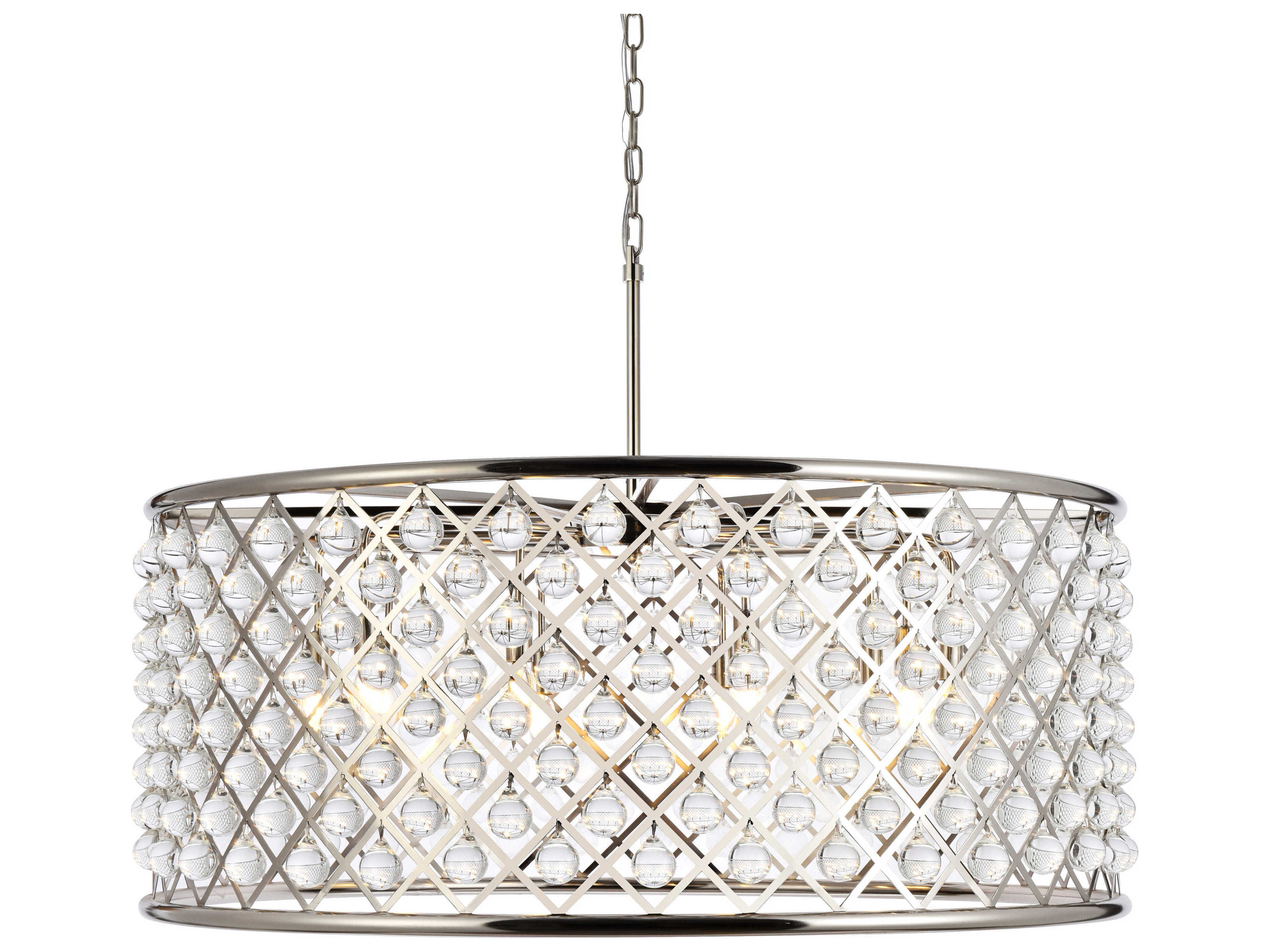 Elegant Lighting Madison 10-Light Polished Nickel Crystal Drum Chandelier