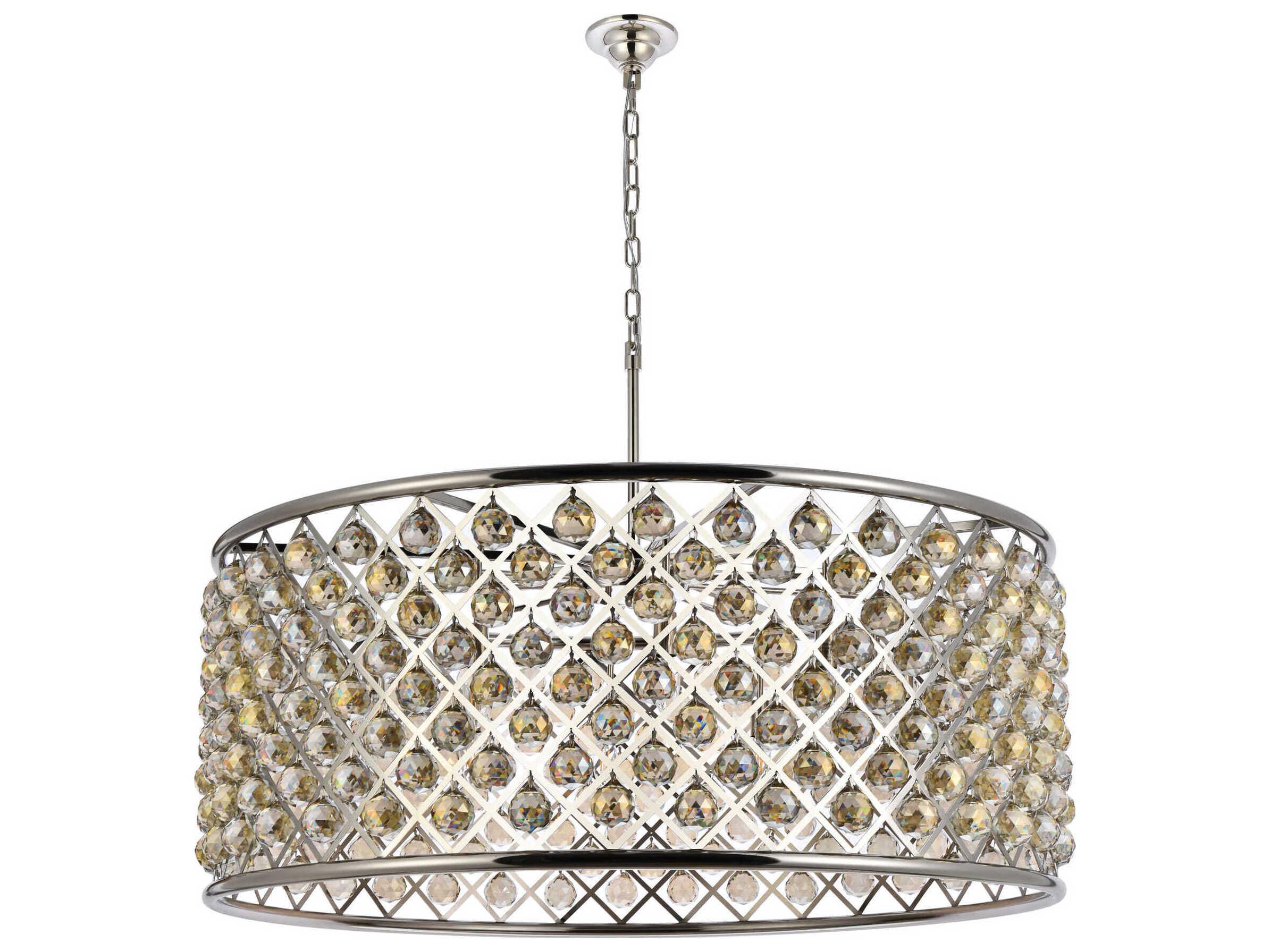 Elegant Lighting Madison 10-Light Polished Nickel Crystal Drum Chandelier