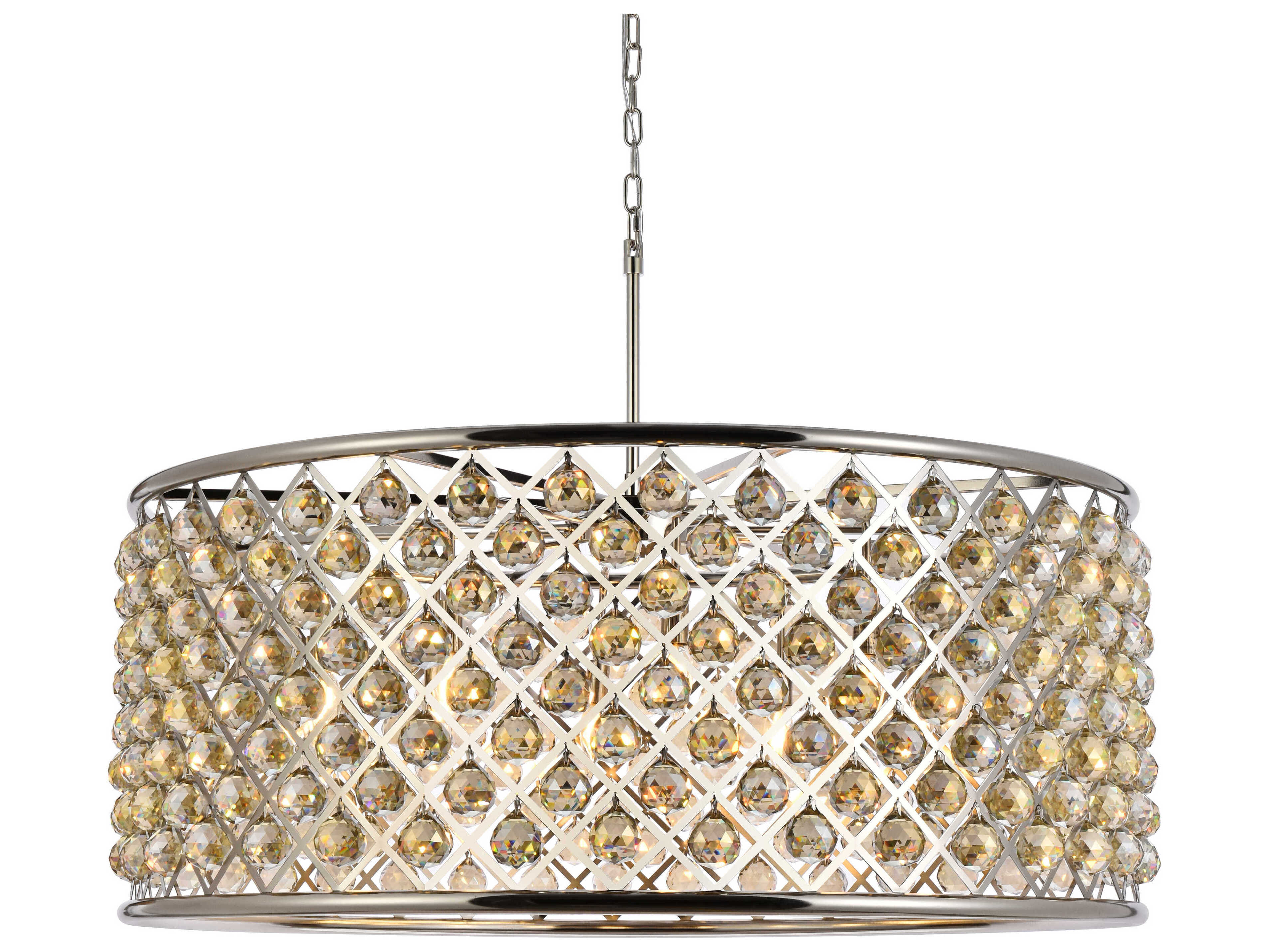 Elegant Lighting Madison 10-Light Polished Nickel Crystal Drum Chandelier