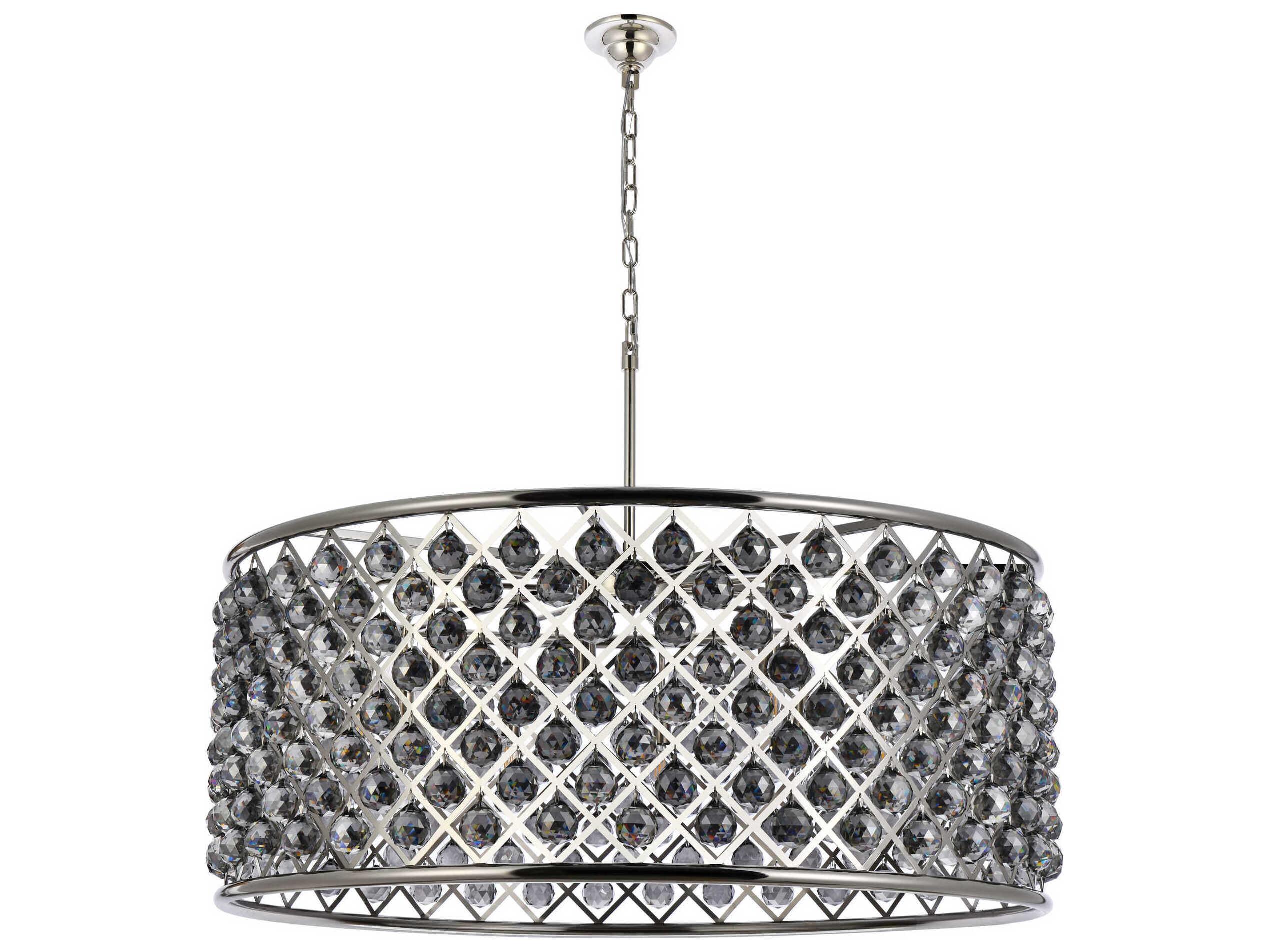 Elegant Lighting Madison 10-Light Polished Nickel Crystal Drum Chandelier
