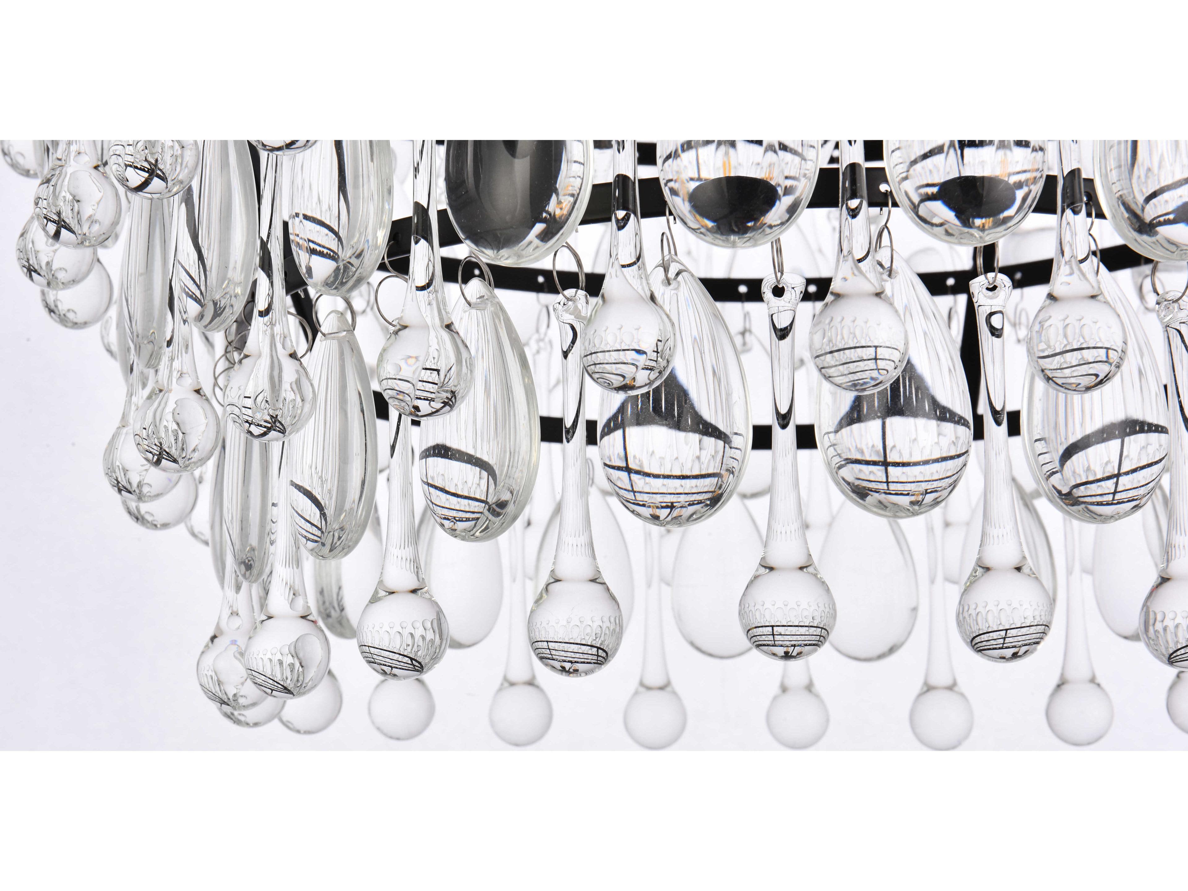 Elegant Lighting Nordic 5-Light Black And Clear Crystal Glass Pendant