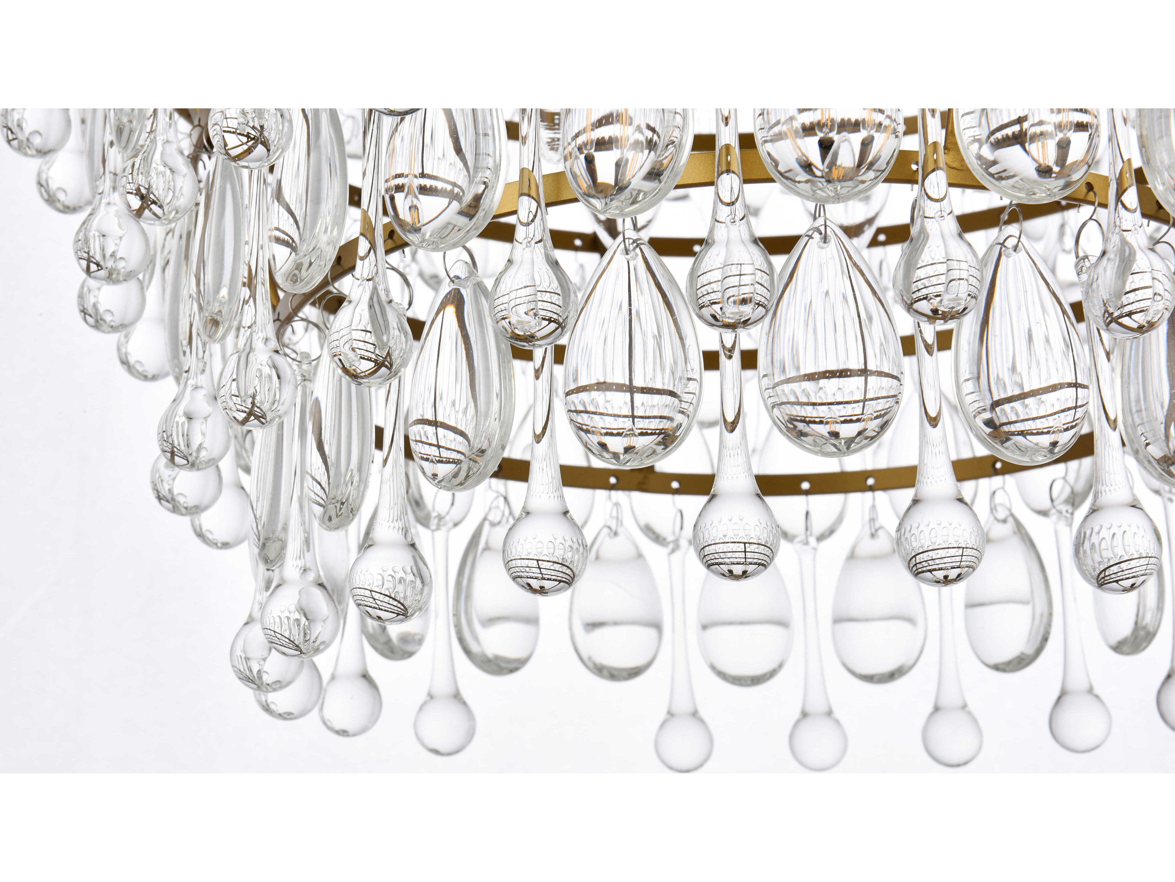 Elegant Lighting Nordic 5-Light Brass And Clear Crystal Glass Pendant