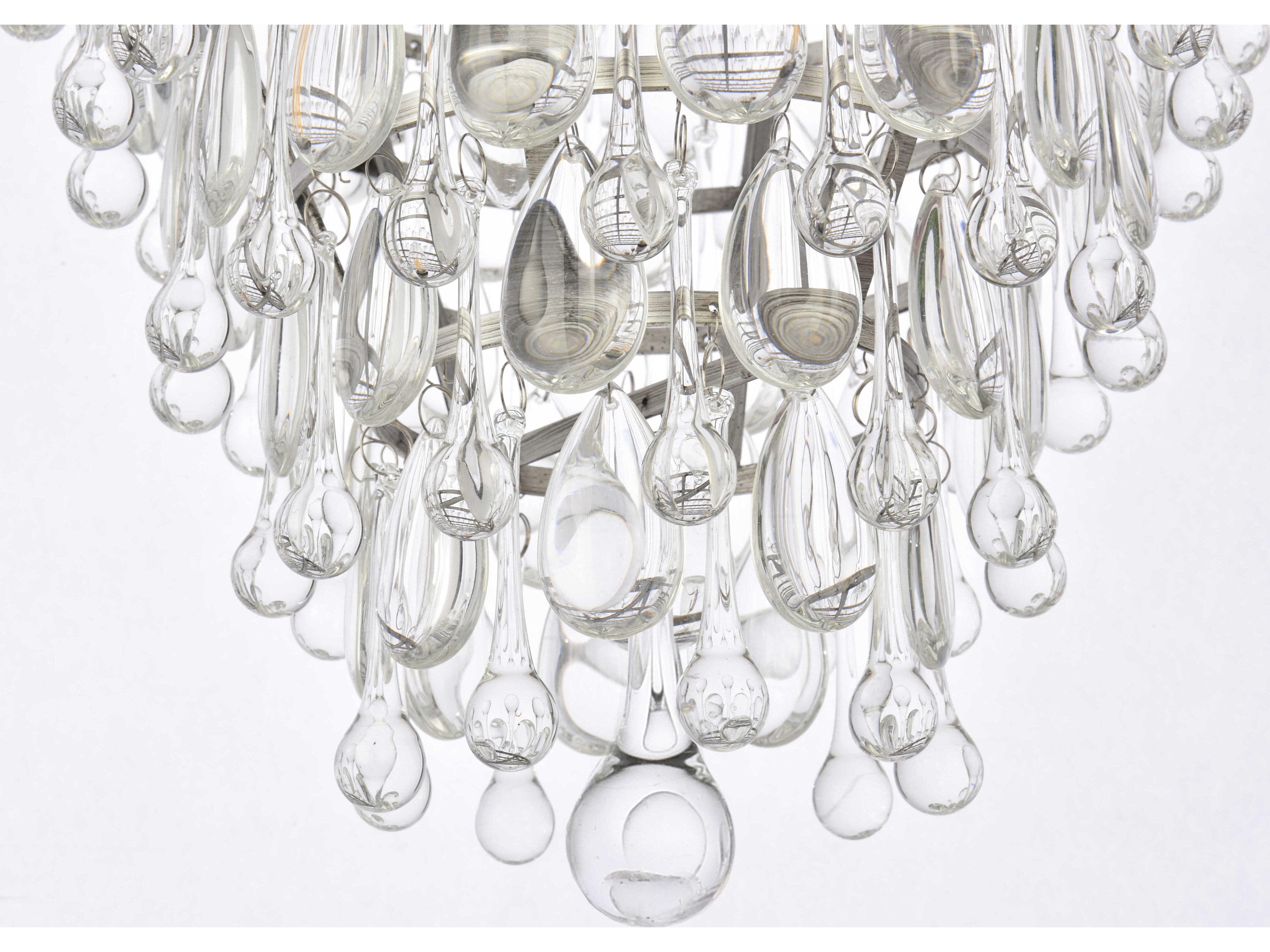 Elegant Lighting Nordic 7-Light Antique Silver Clear Crystal Pendant