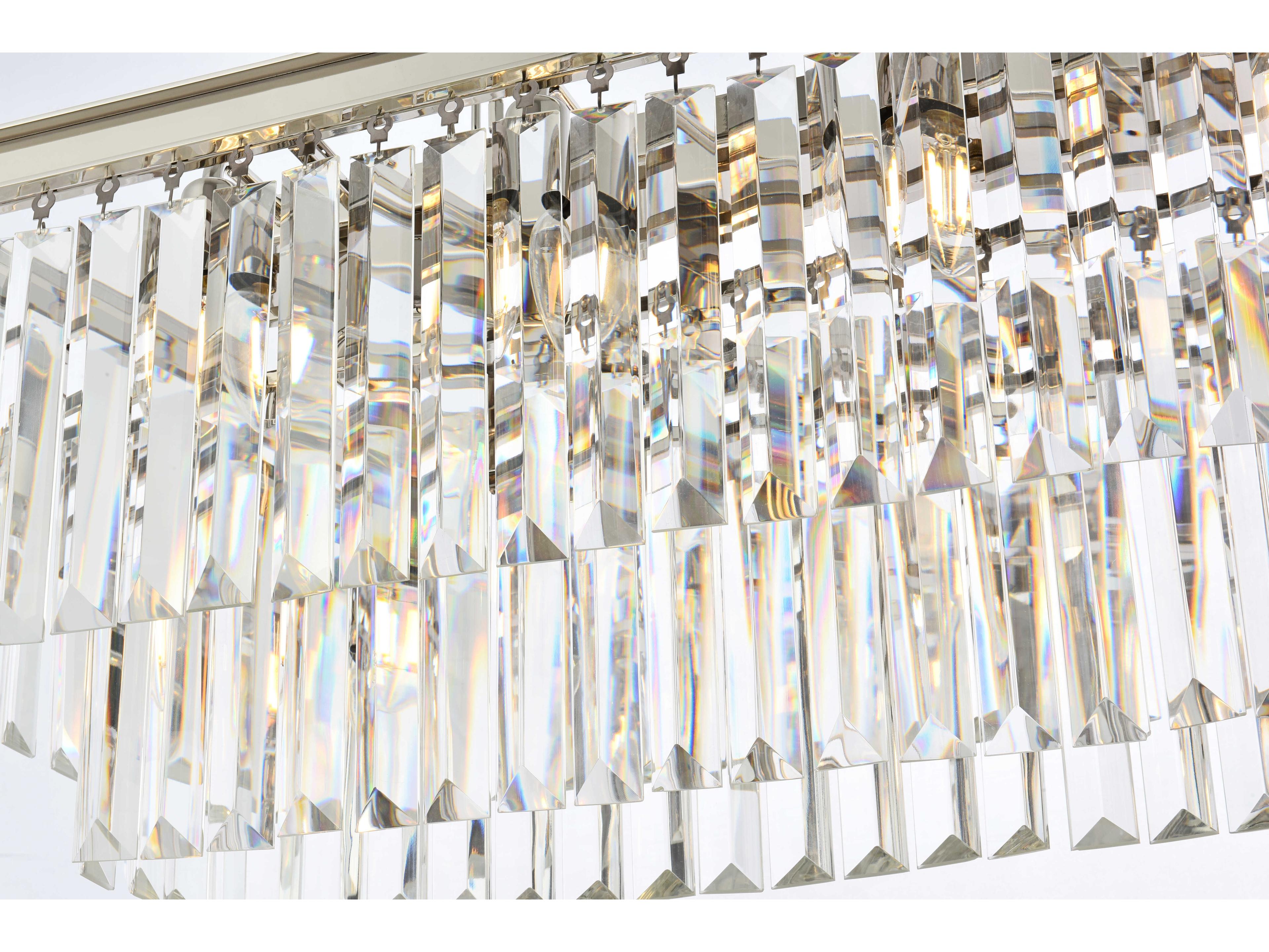 Elegant Lighting Sydney 12-Light Polished Nickel Clear Crystal Tiered Island Pendant