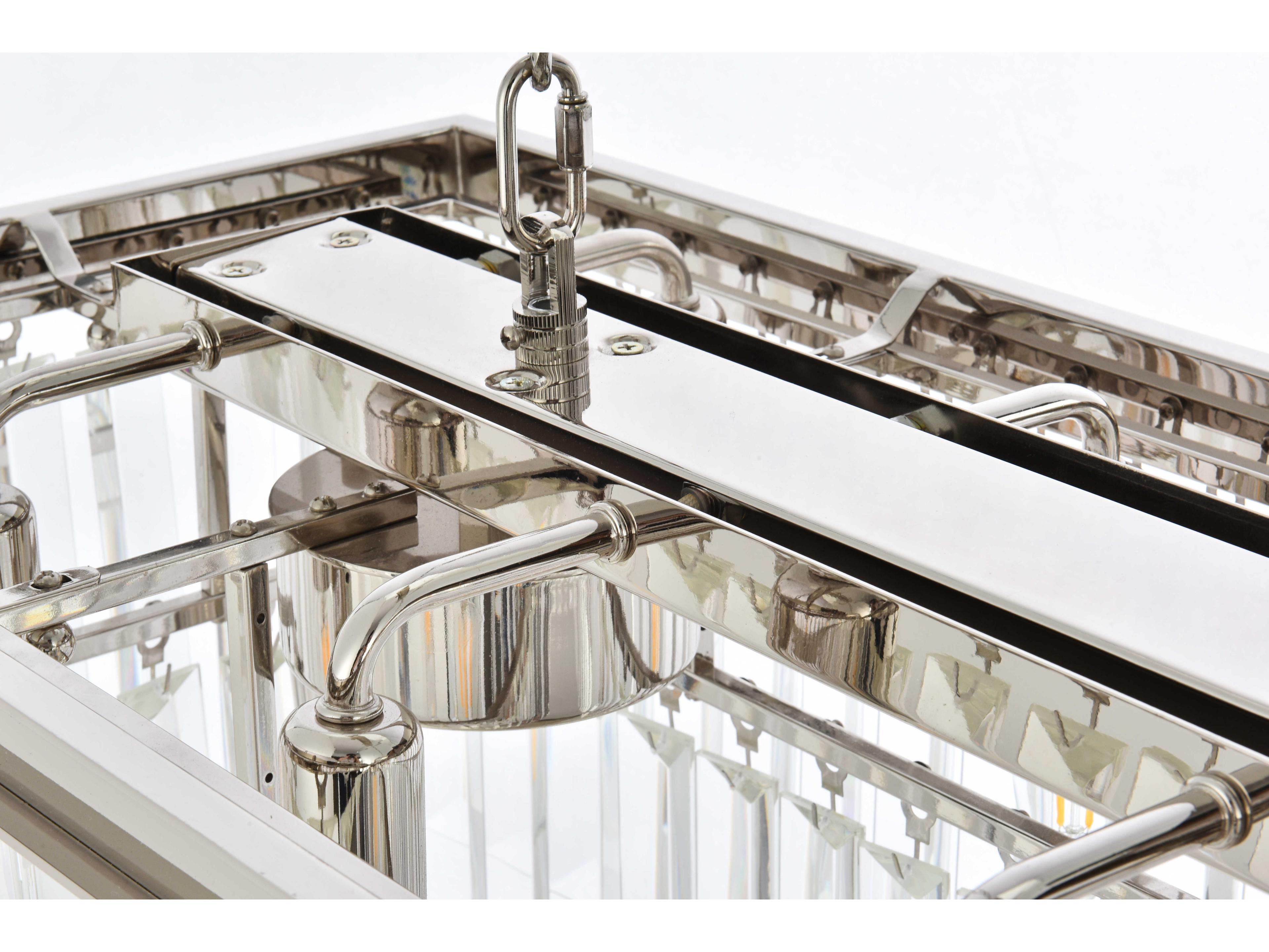 Elegant Lighting Sydney 12-Light Polished Nickel Clear Crystal Tiered Island Pendant