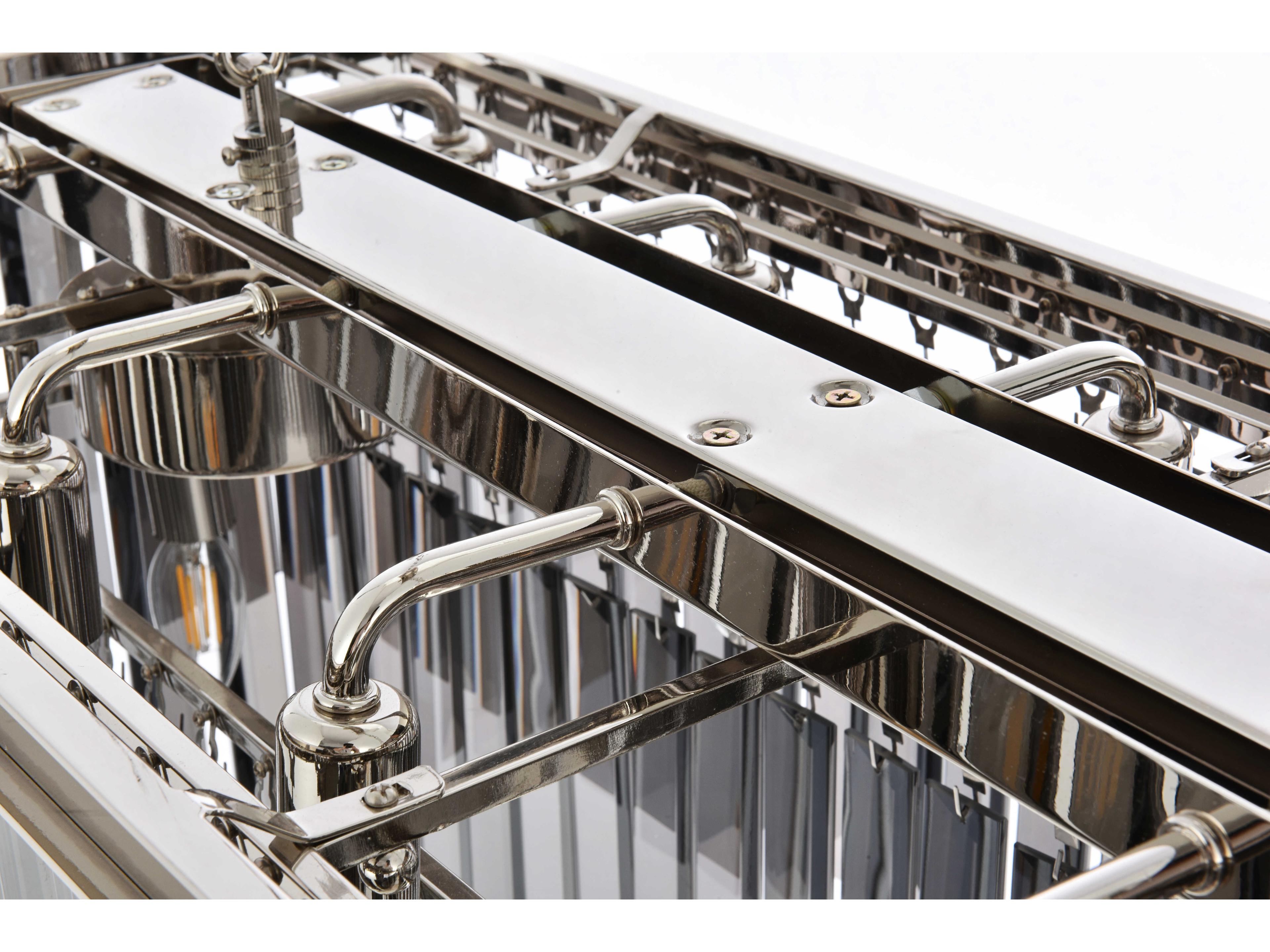 Elegant Lighting Sydney 12-Light Polished Nickel Silver Crystal Tiered Island Pendant