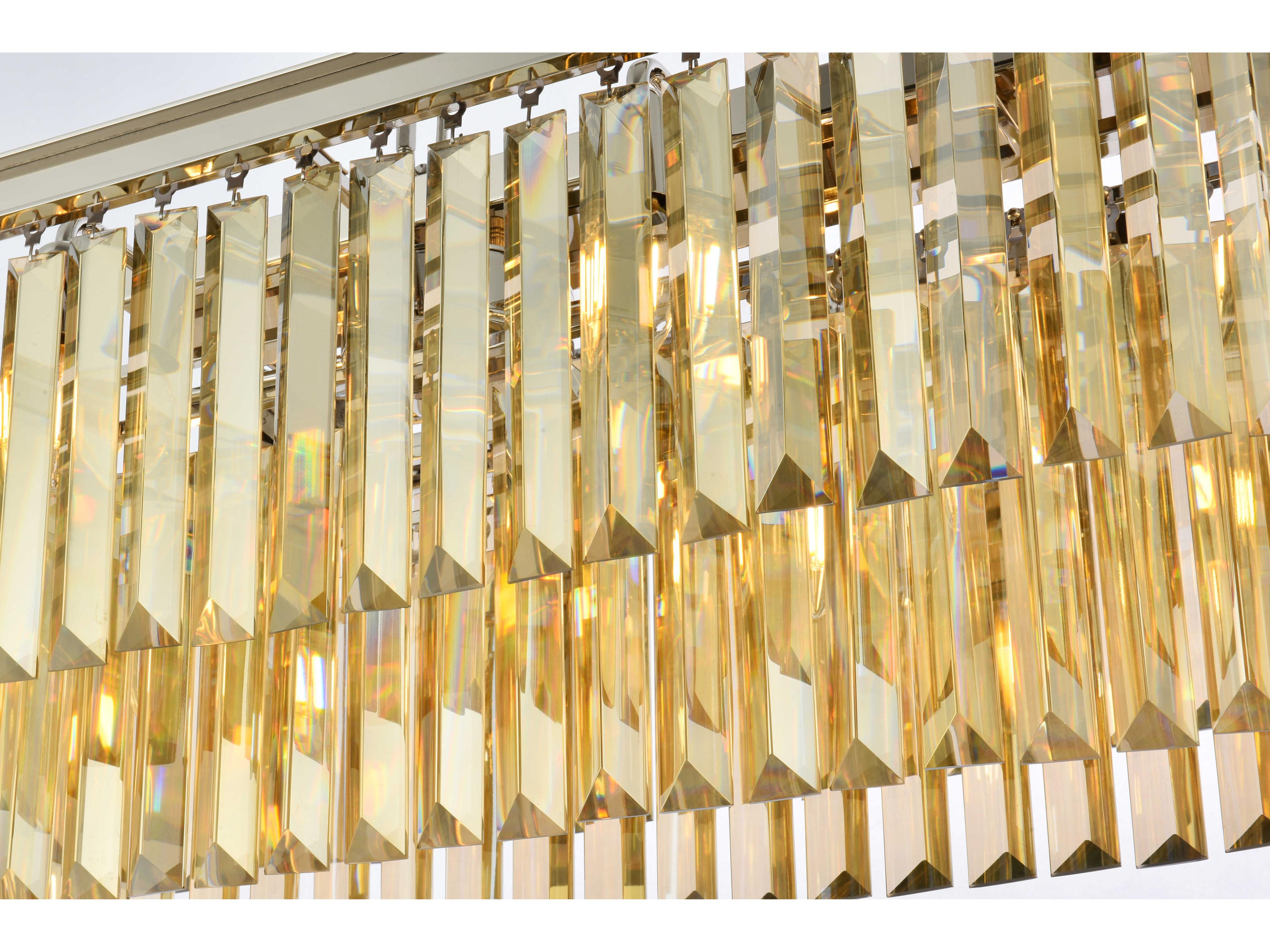 Elegant Lighting Sydney 12-Light Polished Nickel Gold Crystal Tiered Island Pendant