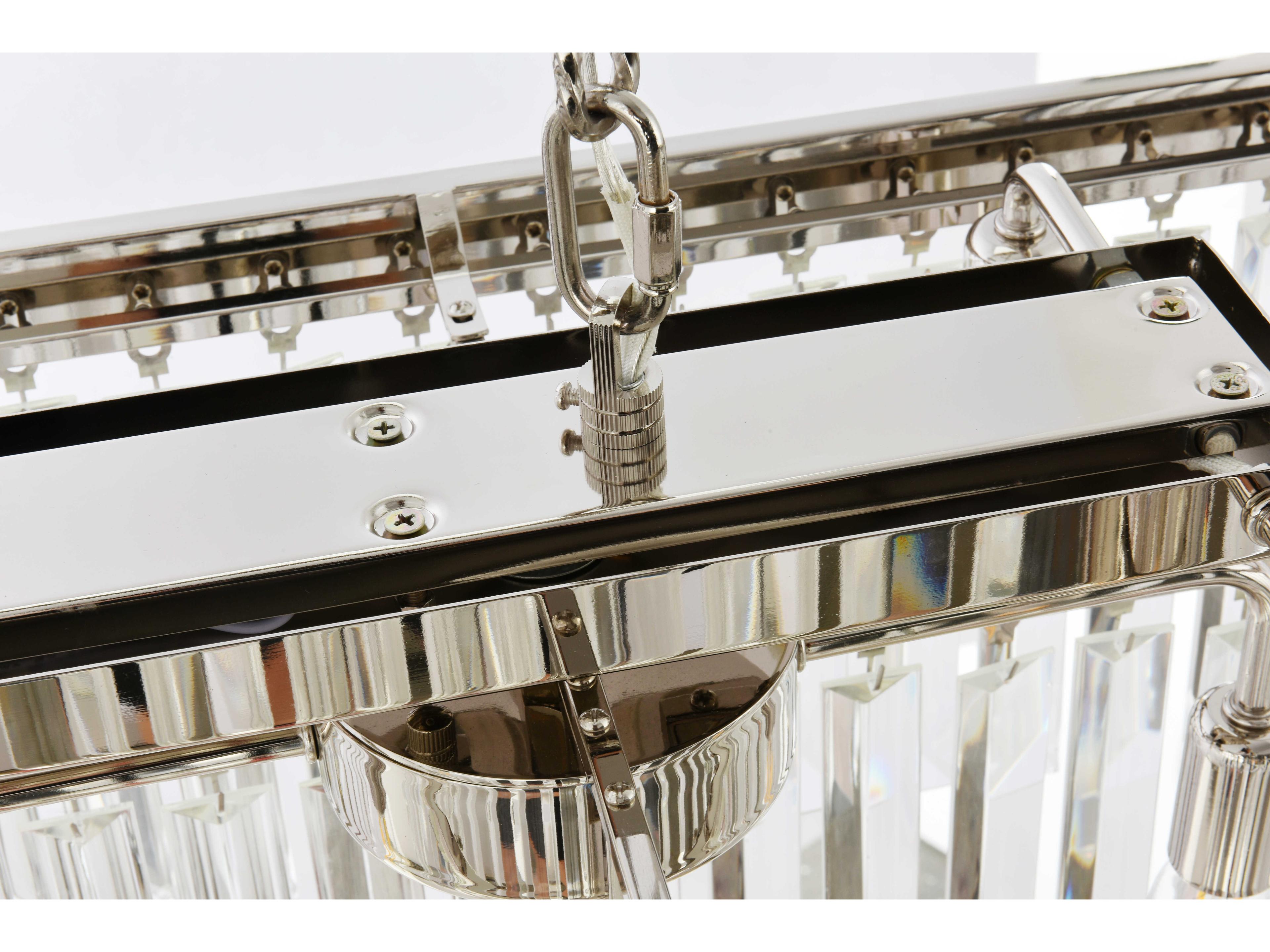 Elegant Lighting Sydney 12-Light Polished Nickel Clear Crystal Tiered Island Pendant