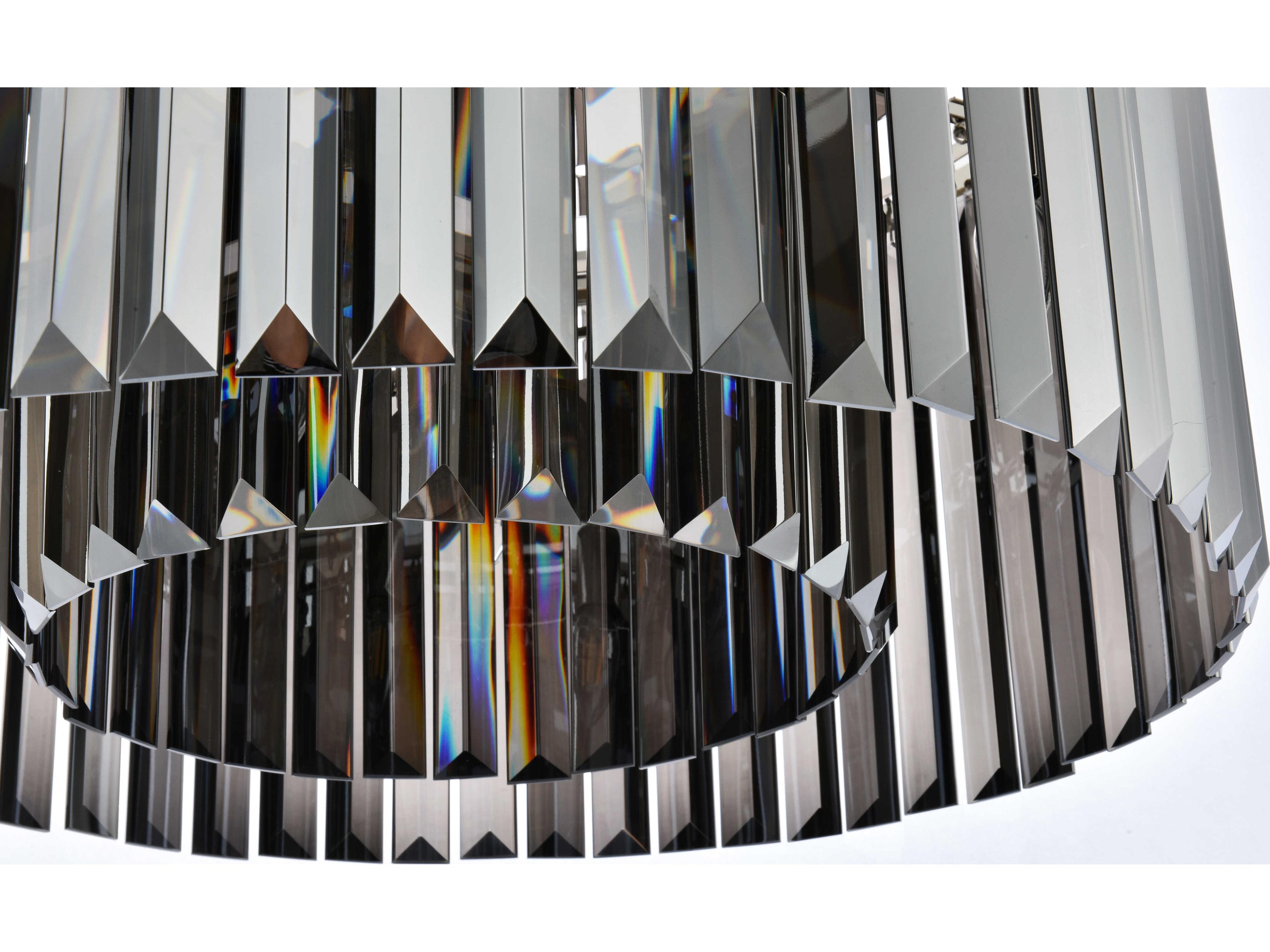 Elegant Lighting Sydney 8-Light Polished Nickel Silver Crystal Drum Pendant