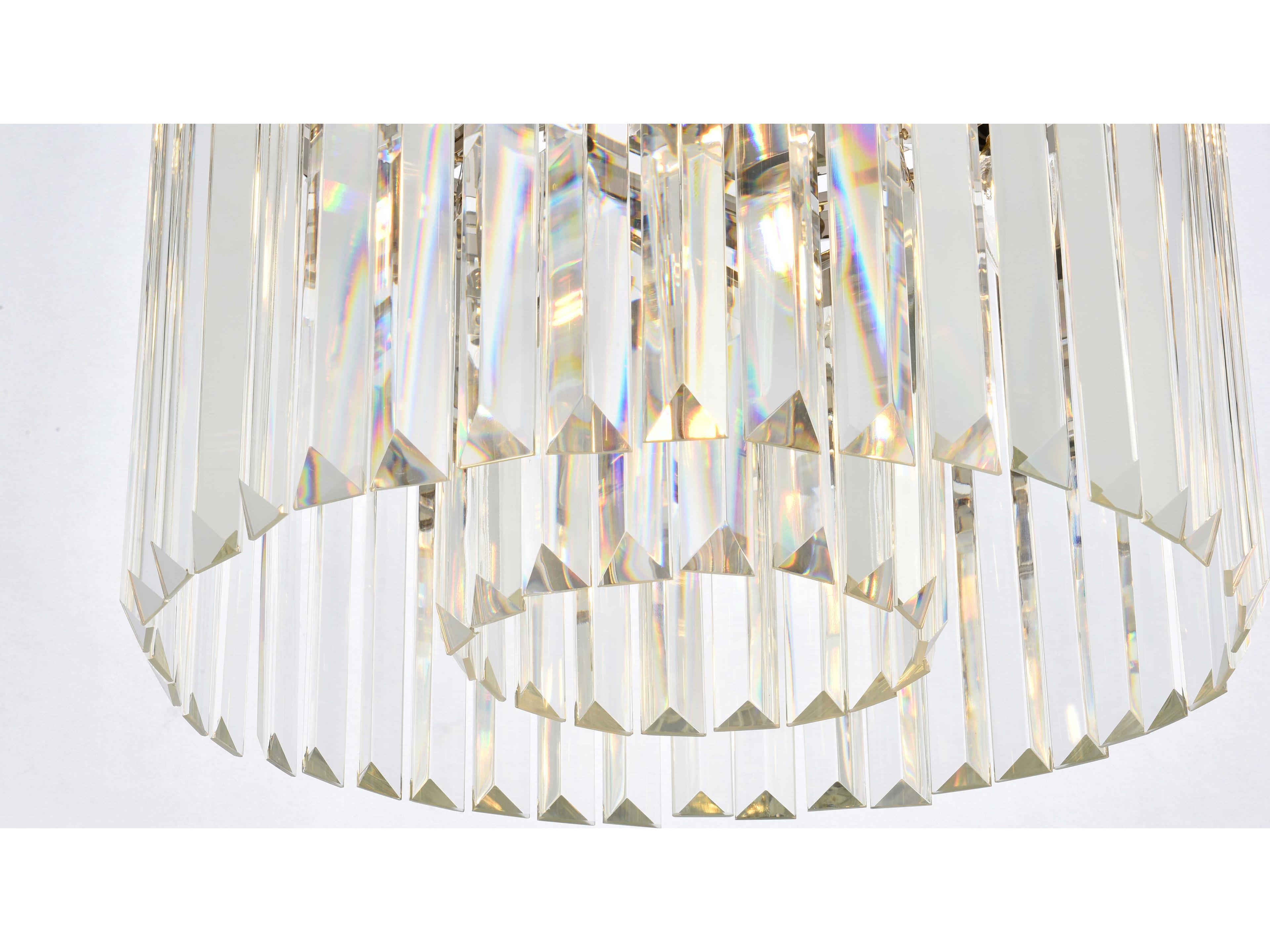 Elegant Lighting Sydney 6-Light Polished Nickel Clear Crystal Drum Flush Mount