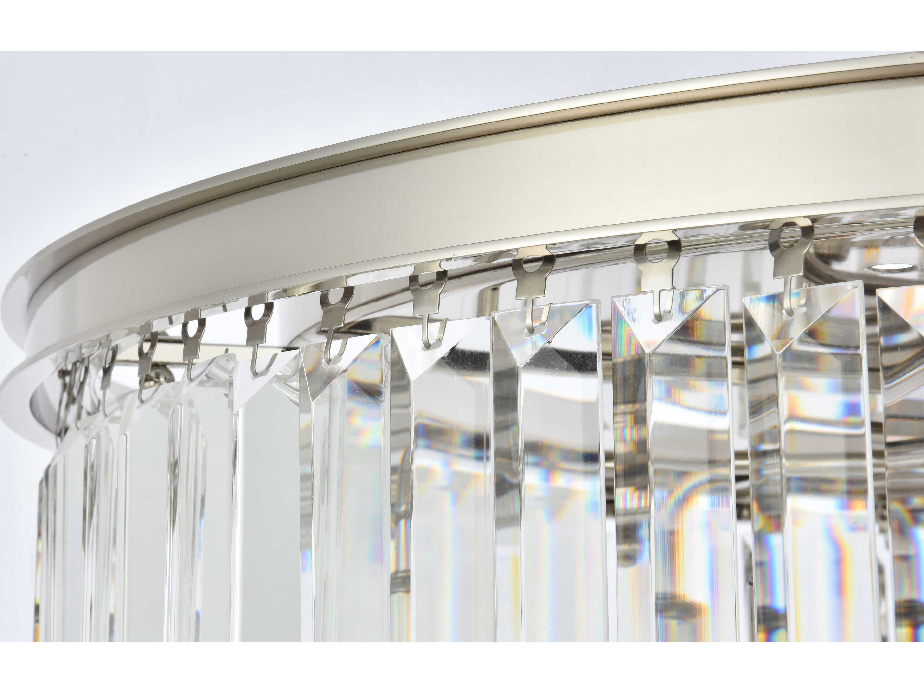 Elegant Lighting Sydney 8-Light Polished Nickel Clear Crystal Drum Flush Mount