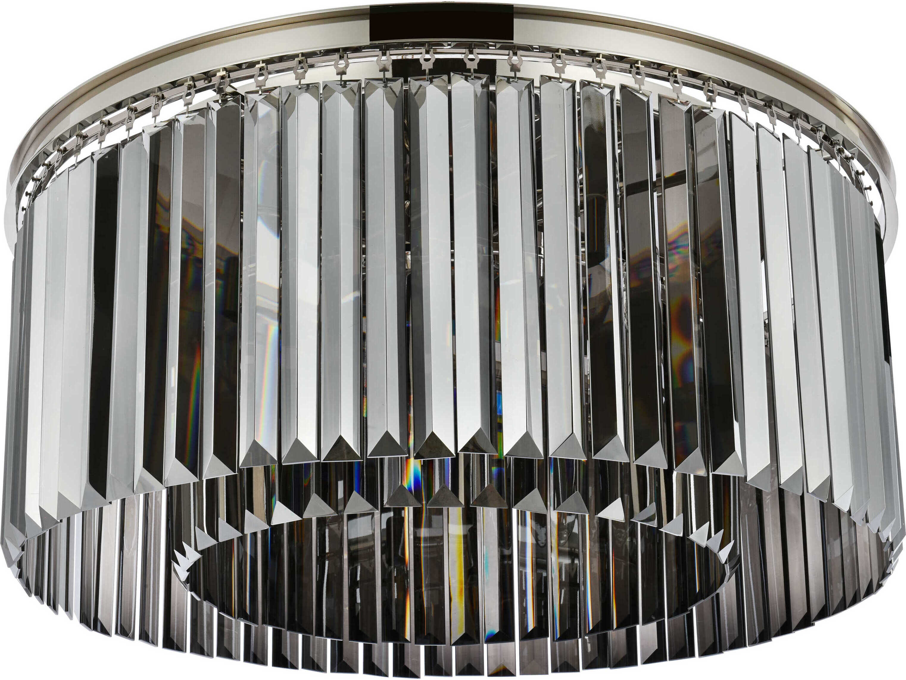 Elegant Lighting Sydney 8-Light Polished Nickel Silver Crystal Drum Flush Mount