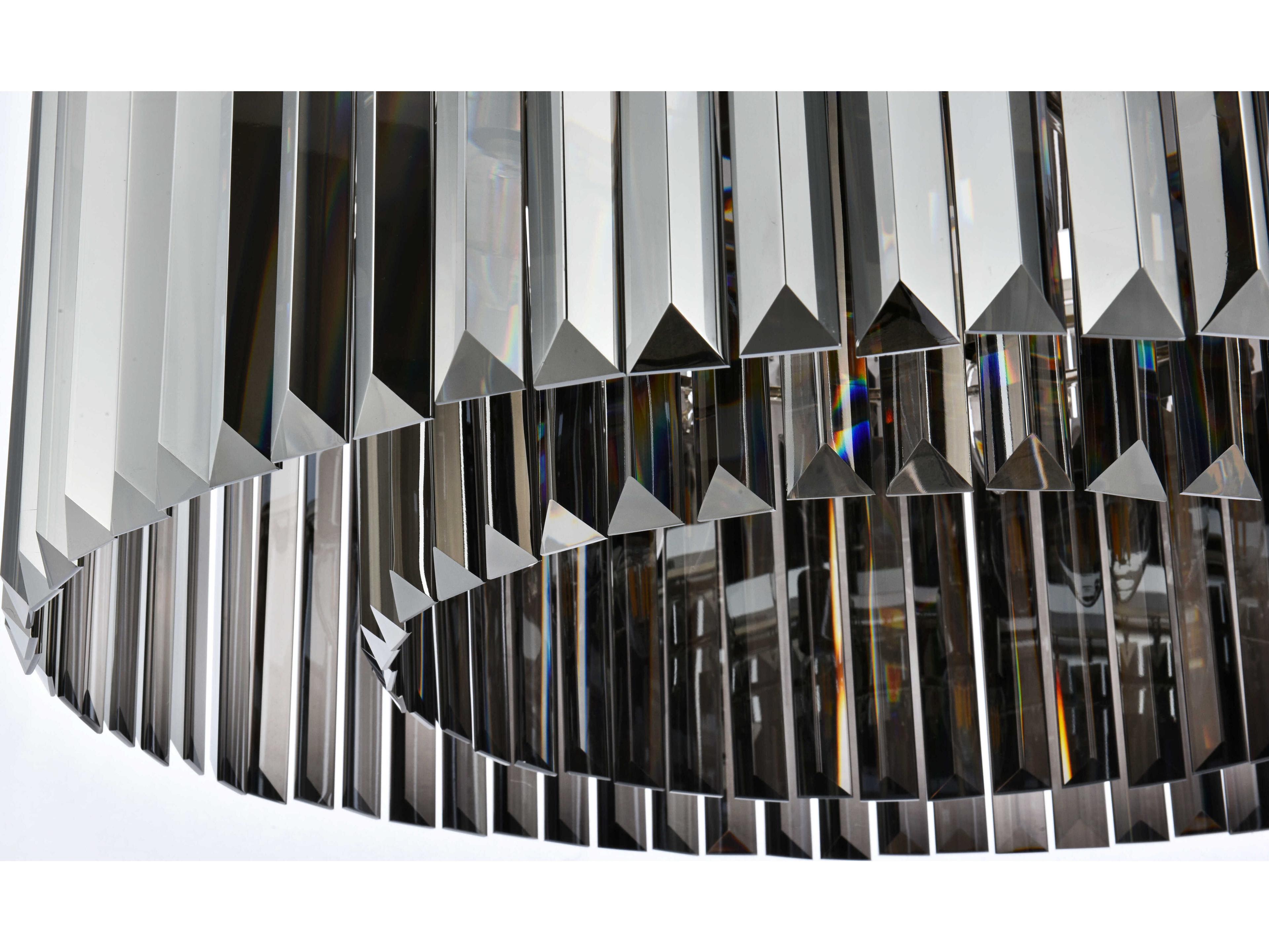 Elegant Lighting Sydney 8-Light Polished Nickel Silver Crystal Drum Flush Mount