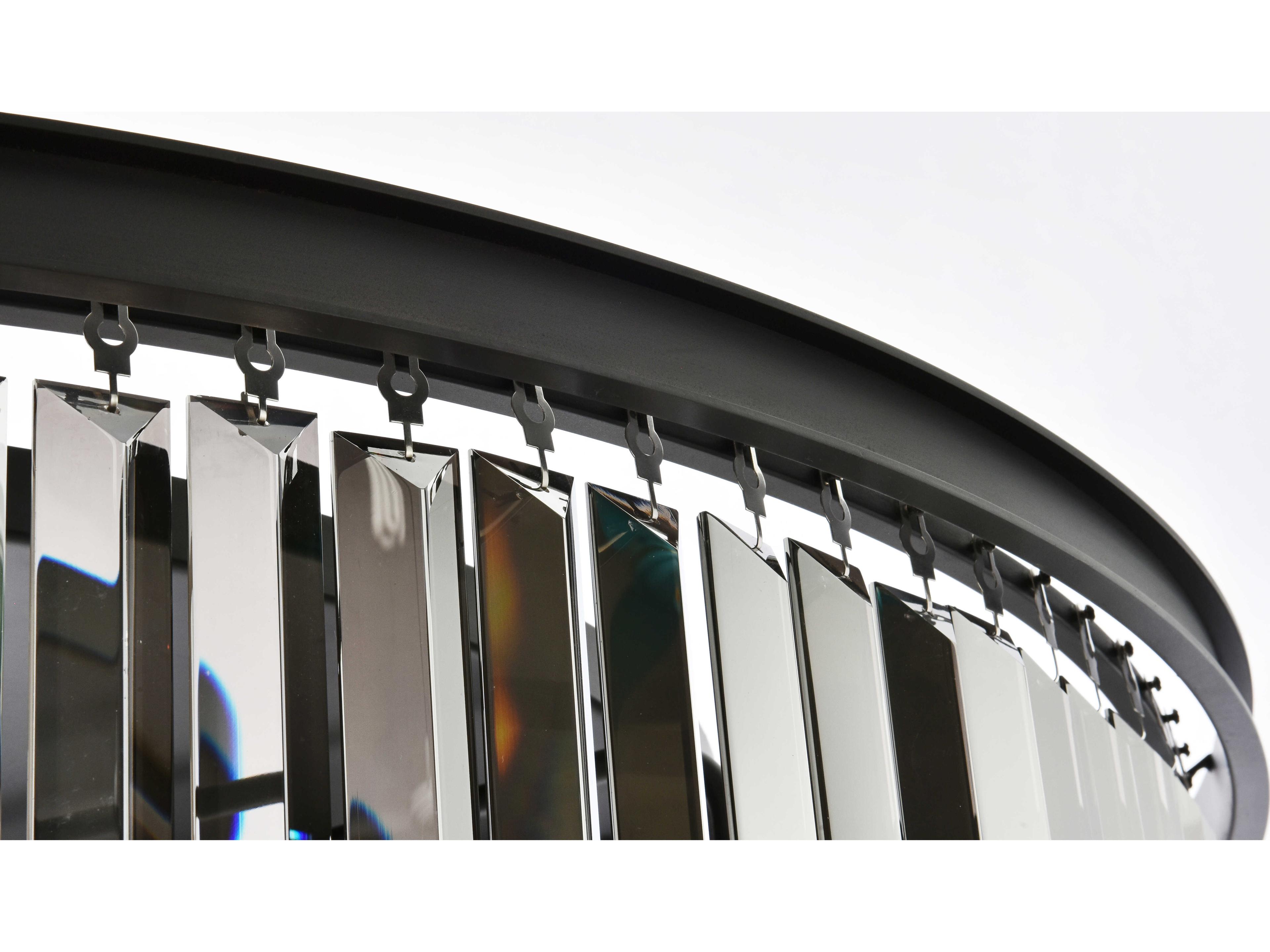 Elegant Lighting Sydney 10-Light Matte Black Silver Crystal Drum Flush Mount