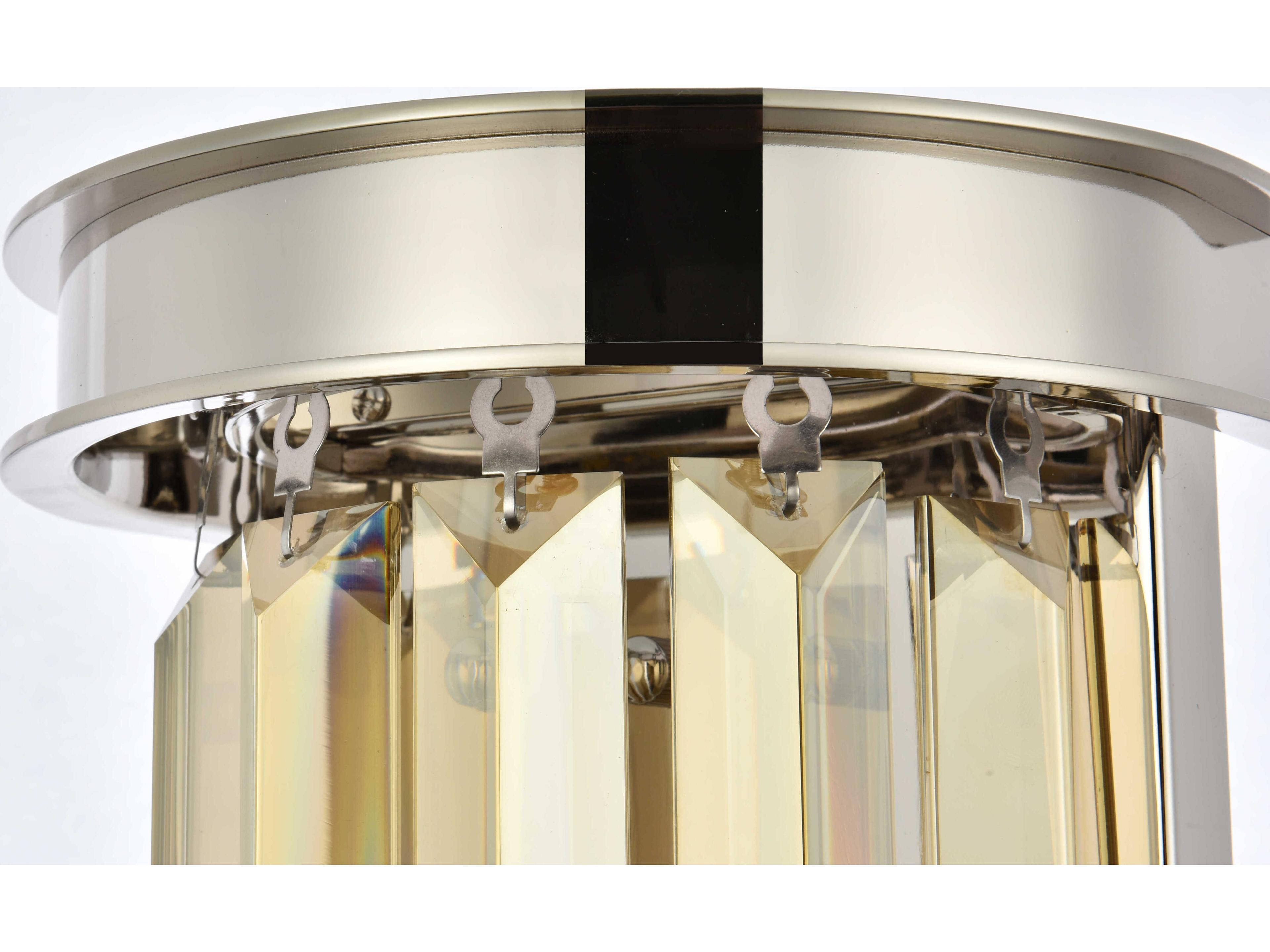 Elegant Lighting Sydney 2-Light Polished Nickel Crystal Wall Sconce