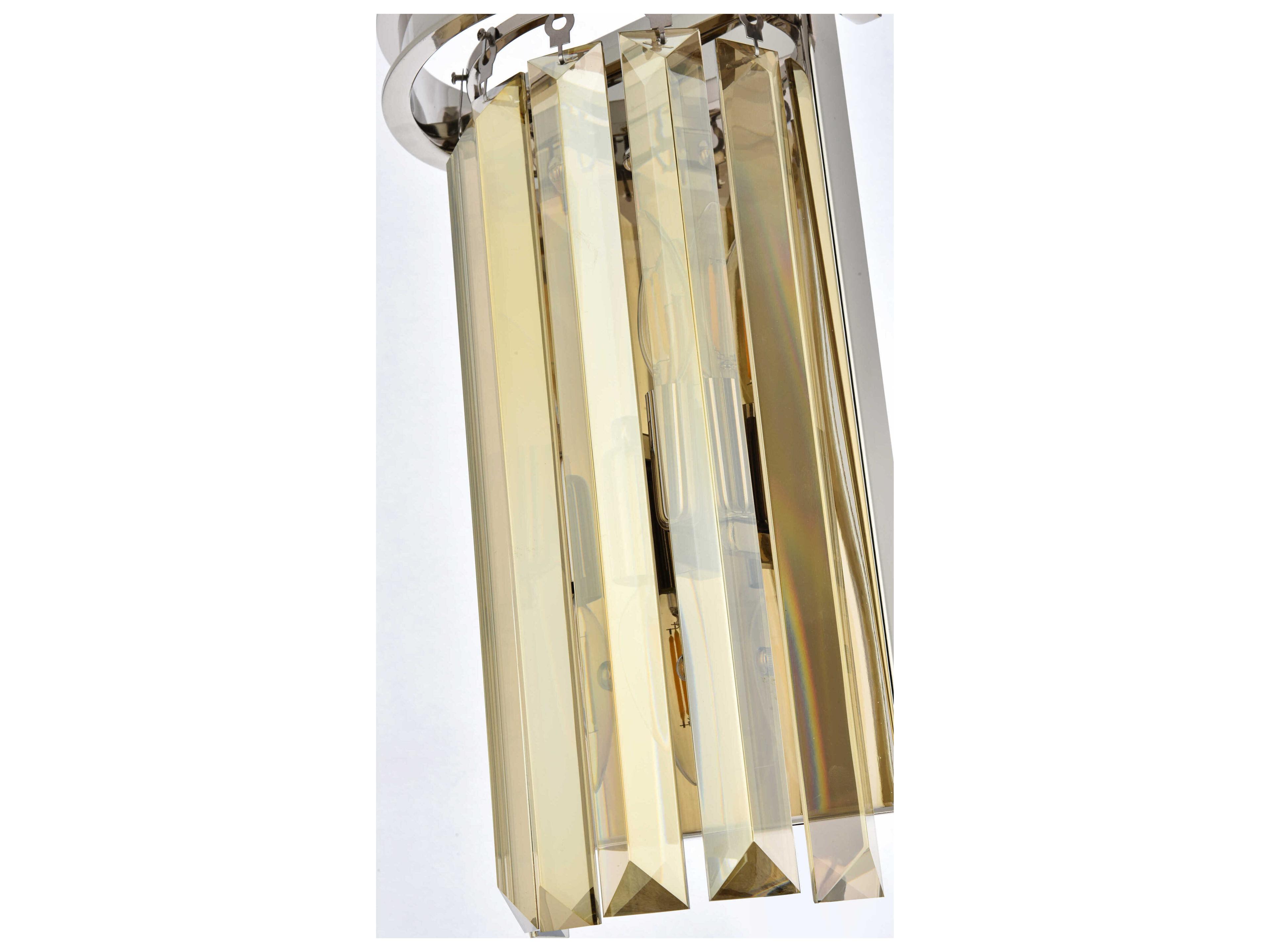 Elegant Lighting Sydney 2-Light Polished Nickel Crystal Wall Sconce