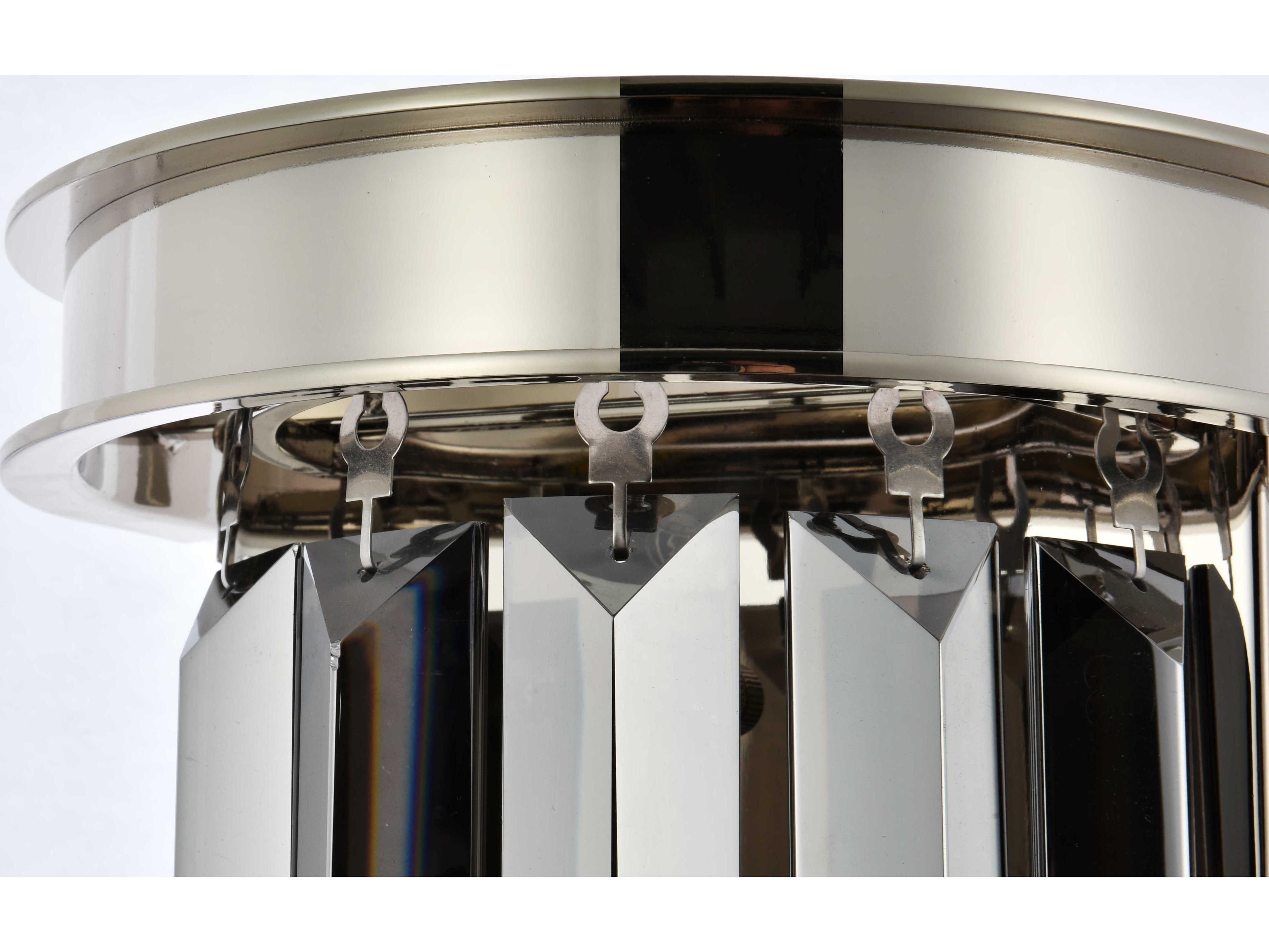 Elegant Lighting Sydney 2-Light Polished Nickel Crystal Wall Sconce