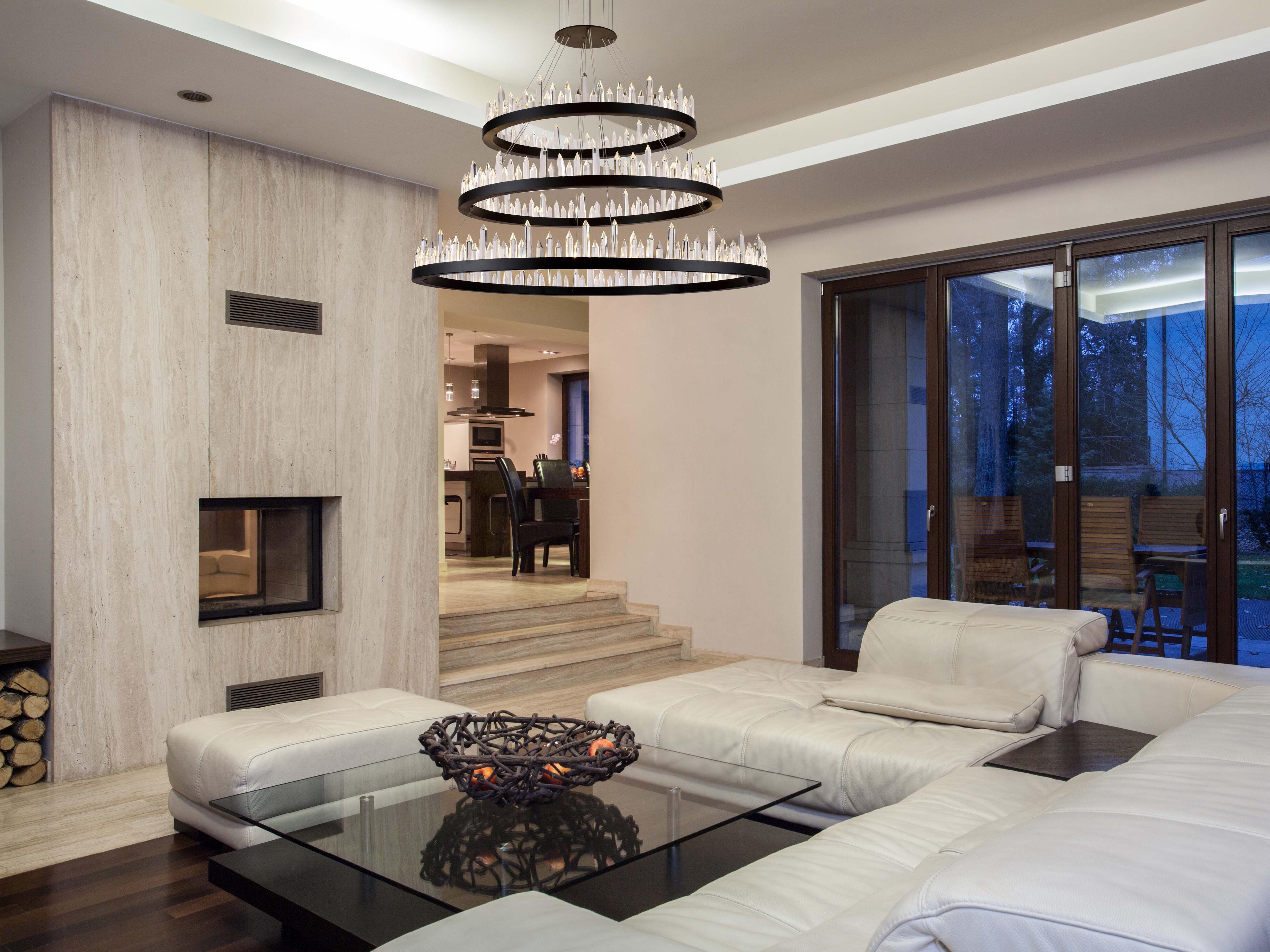 Elegant Lighting Malta 128-Light Satin Dark Grey Crystal LED Drum Tiered Chandelier