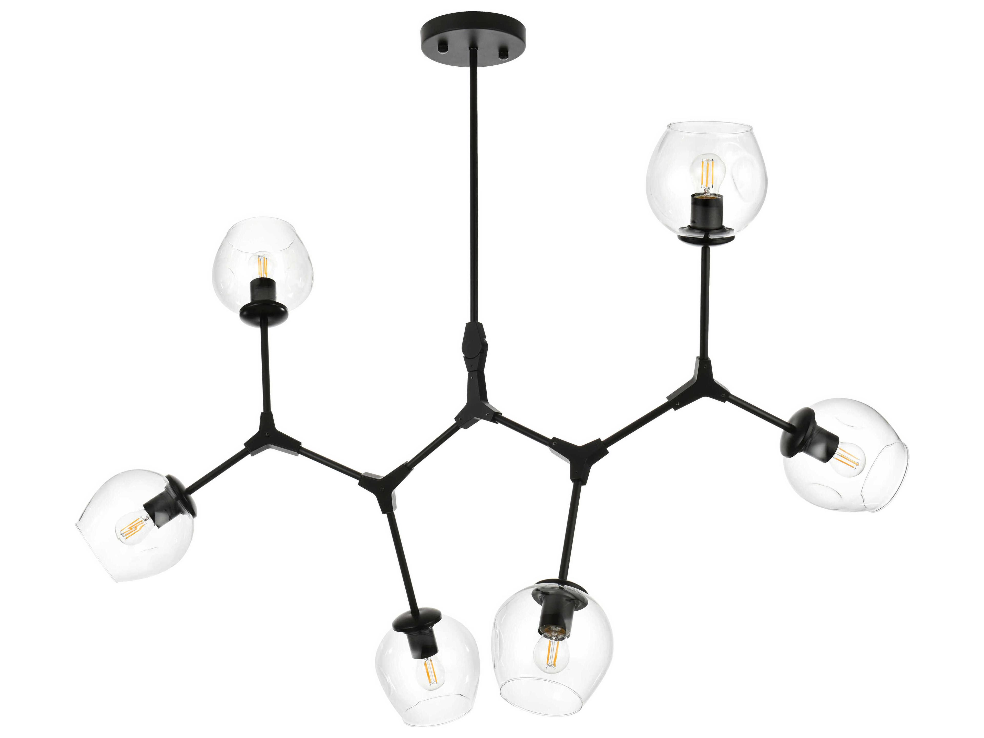 Elegant Lighting Cavoli 6-Light Black Globe Chandelier