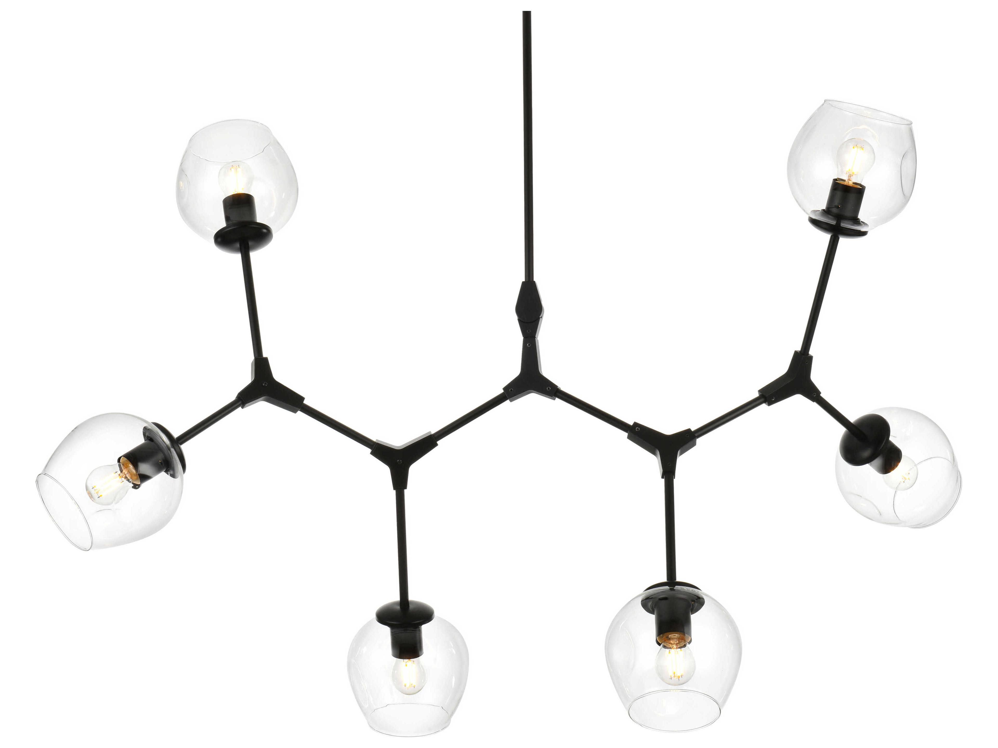 Elegant Lighting Cavoli 6-Light Black Globe Chandelier