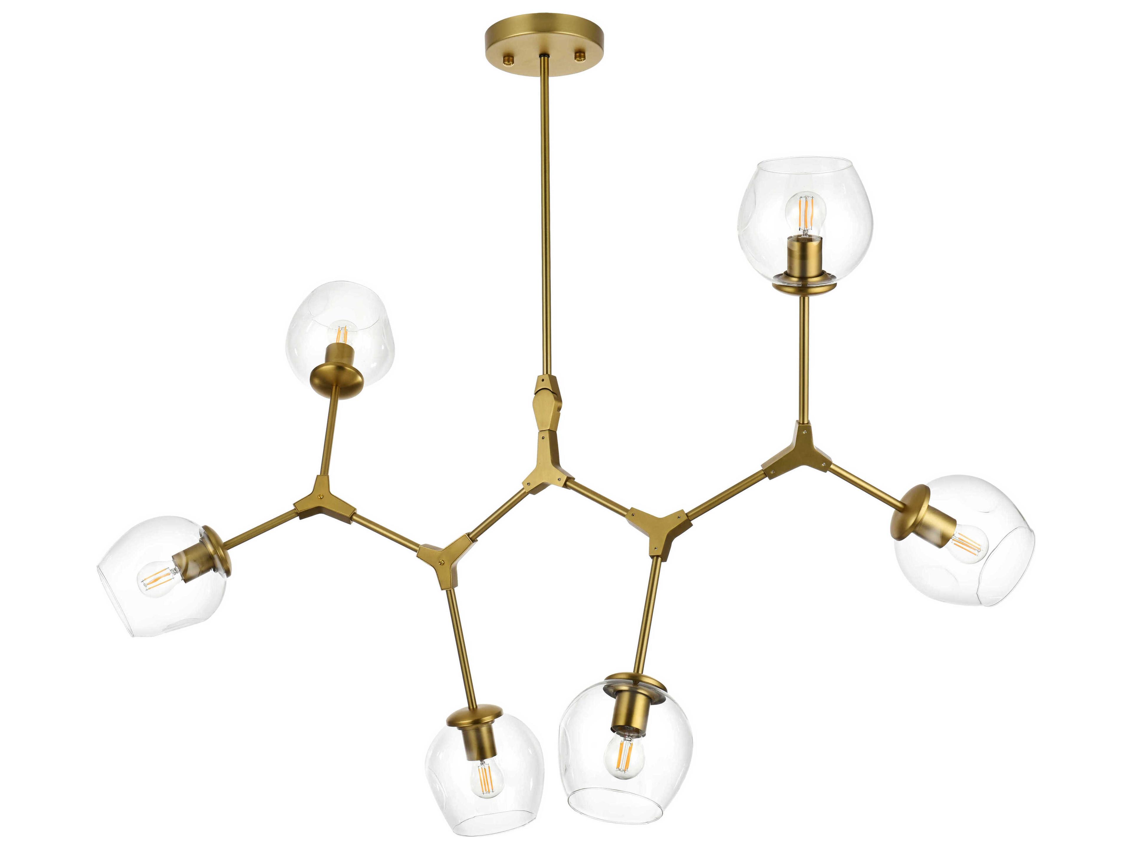 Elegant Lighting Cavoli 6-Light Brass Globe Chandelier