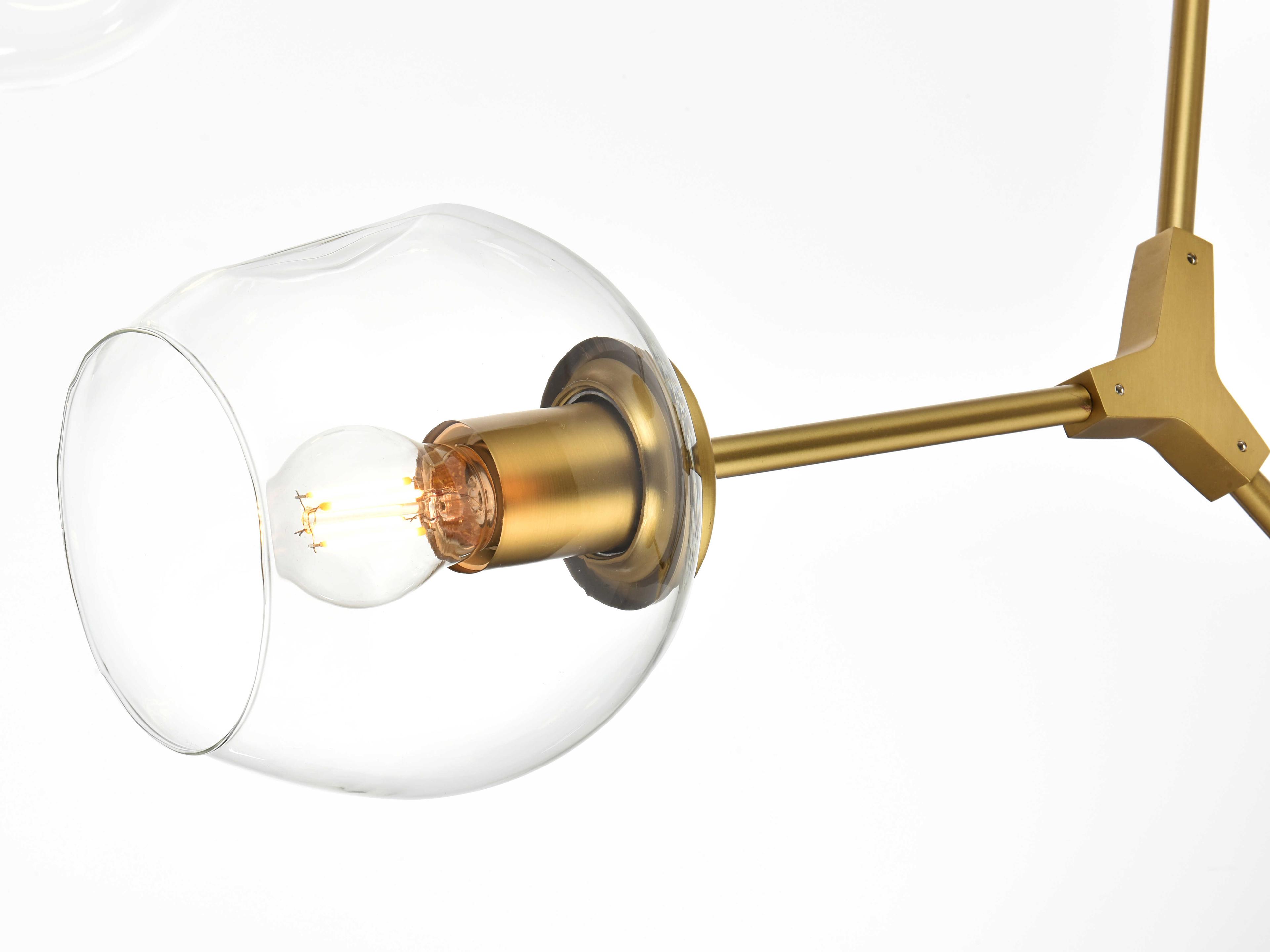Elegant Lighting Cavoli 6-Light Brass Globe Chandelier