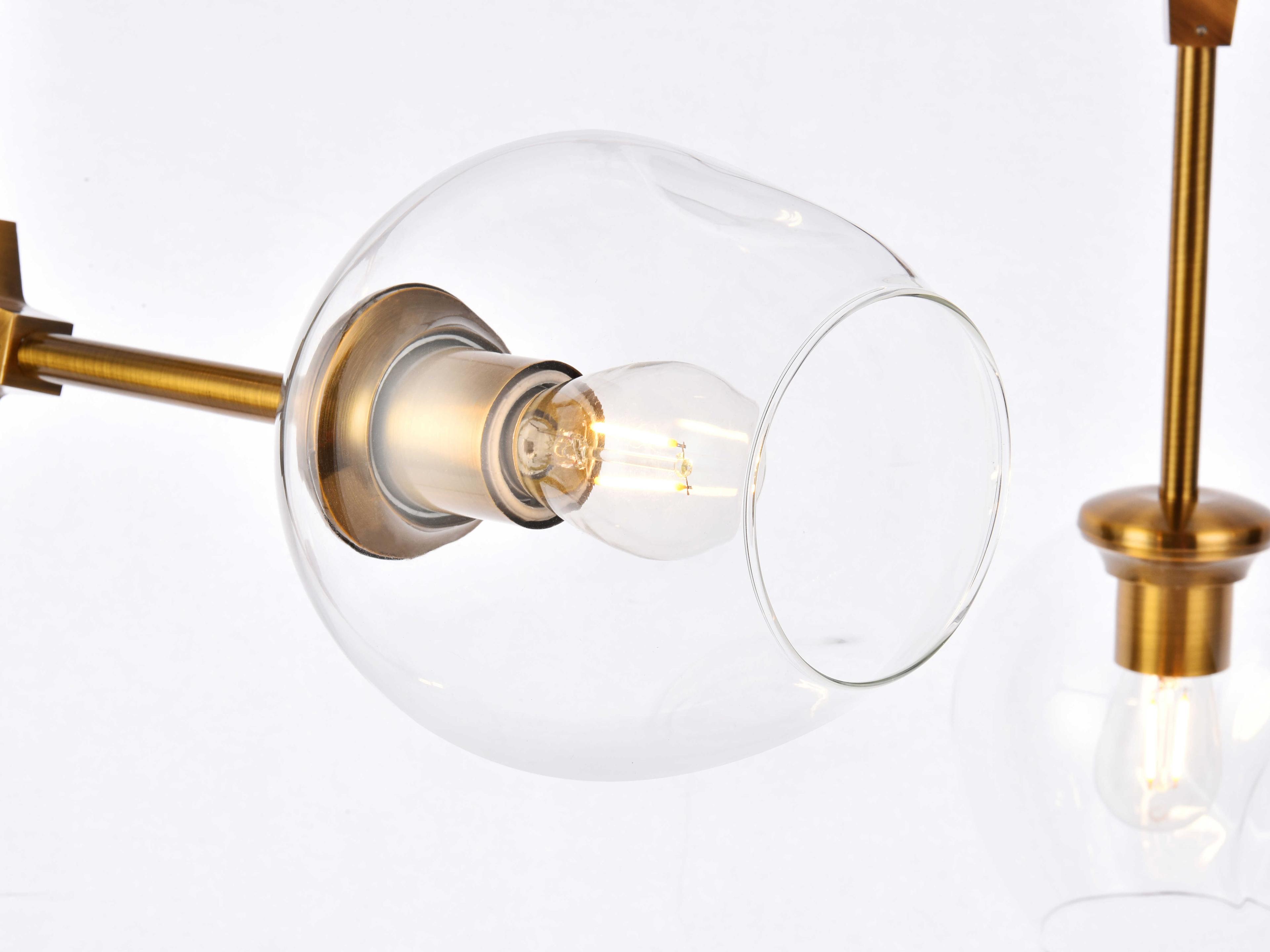 Elegant Lighting Cavoli 7-Light Brass And Clear Glass Island Pendant