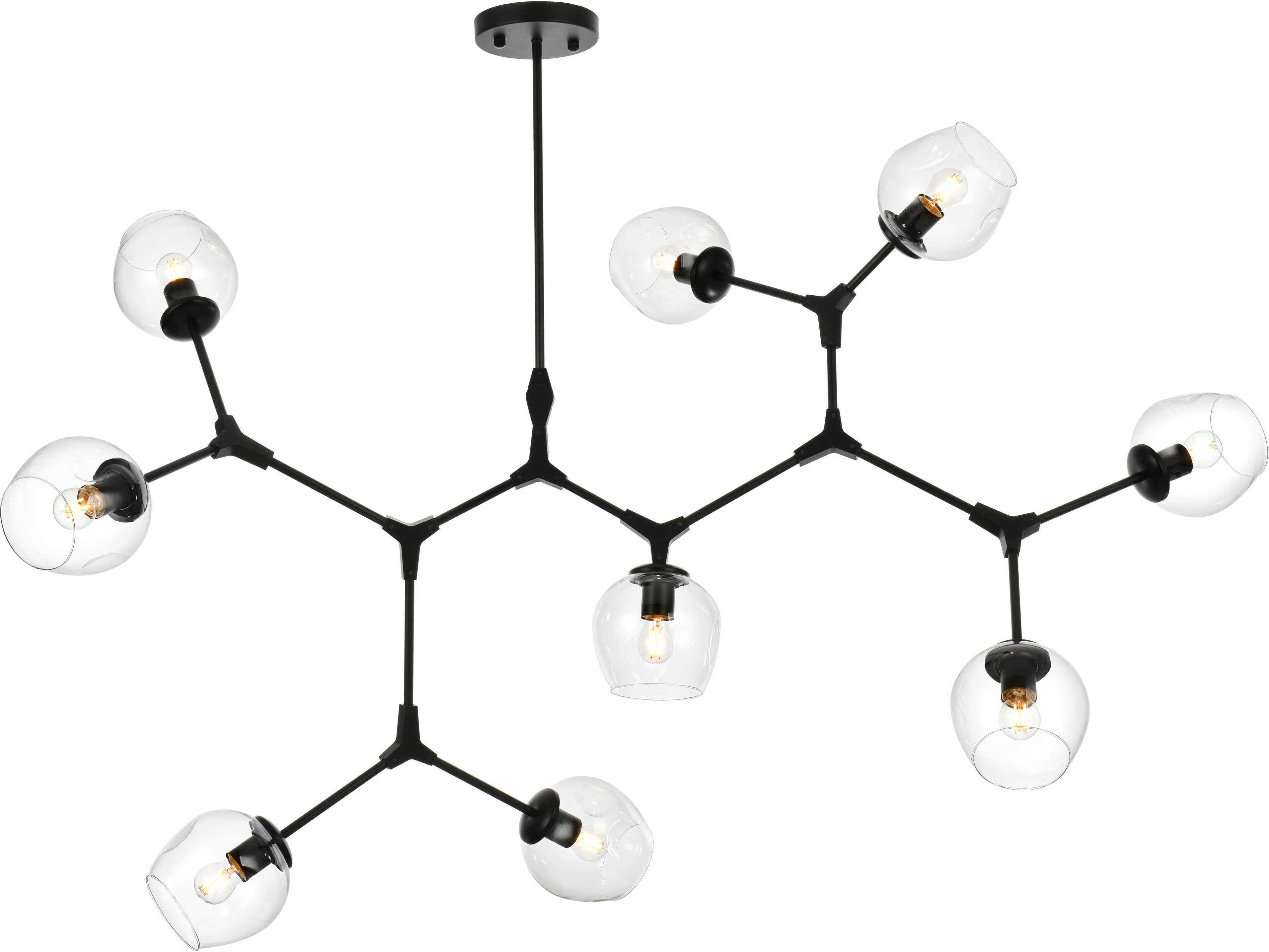 Elegant Lighting Cavoli 9-Light Black Globe Chandelier