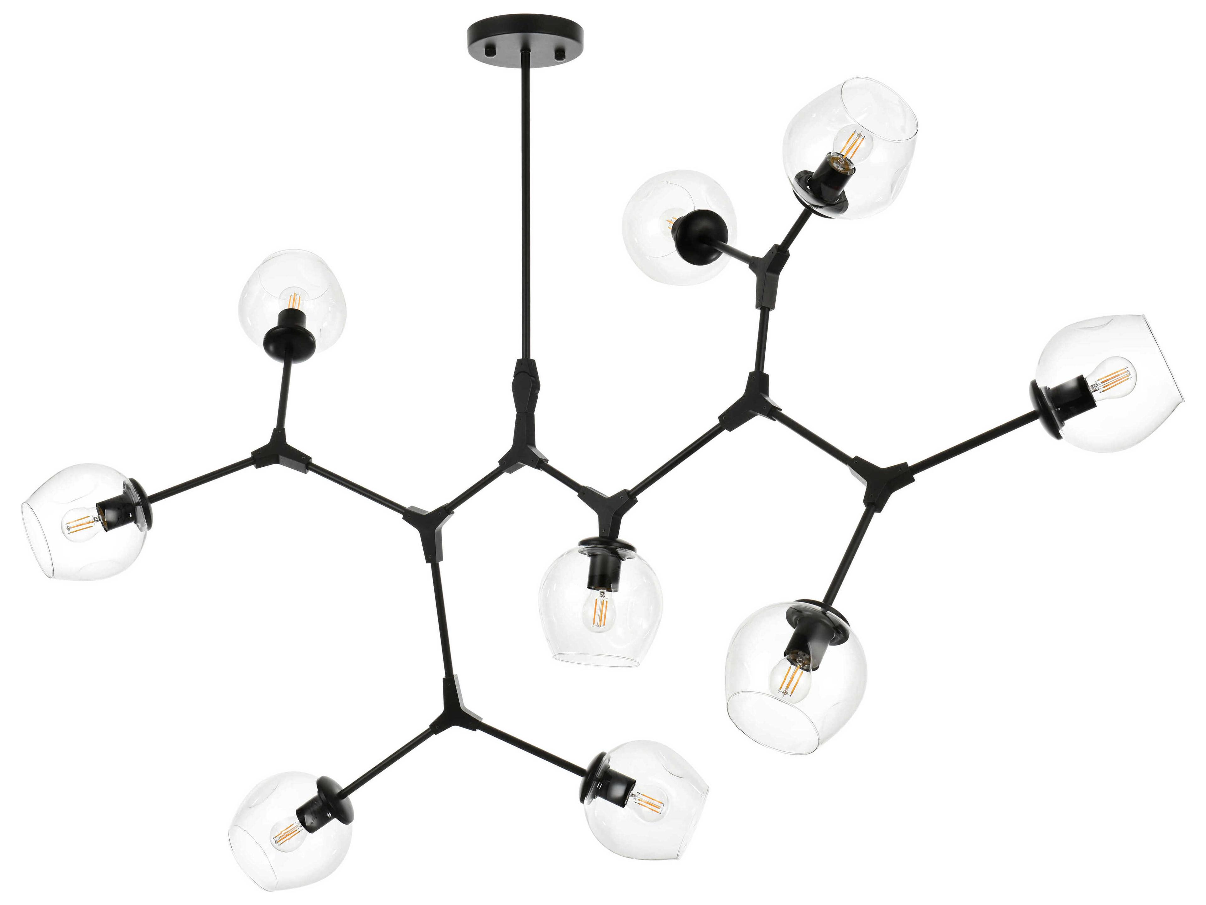 Elegant Lighting Cavoli 9-Light Black Globe Chandelier