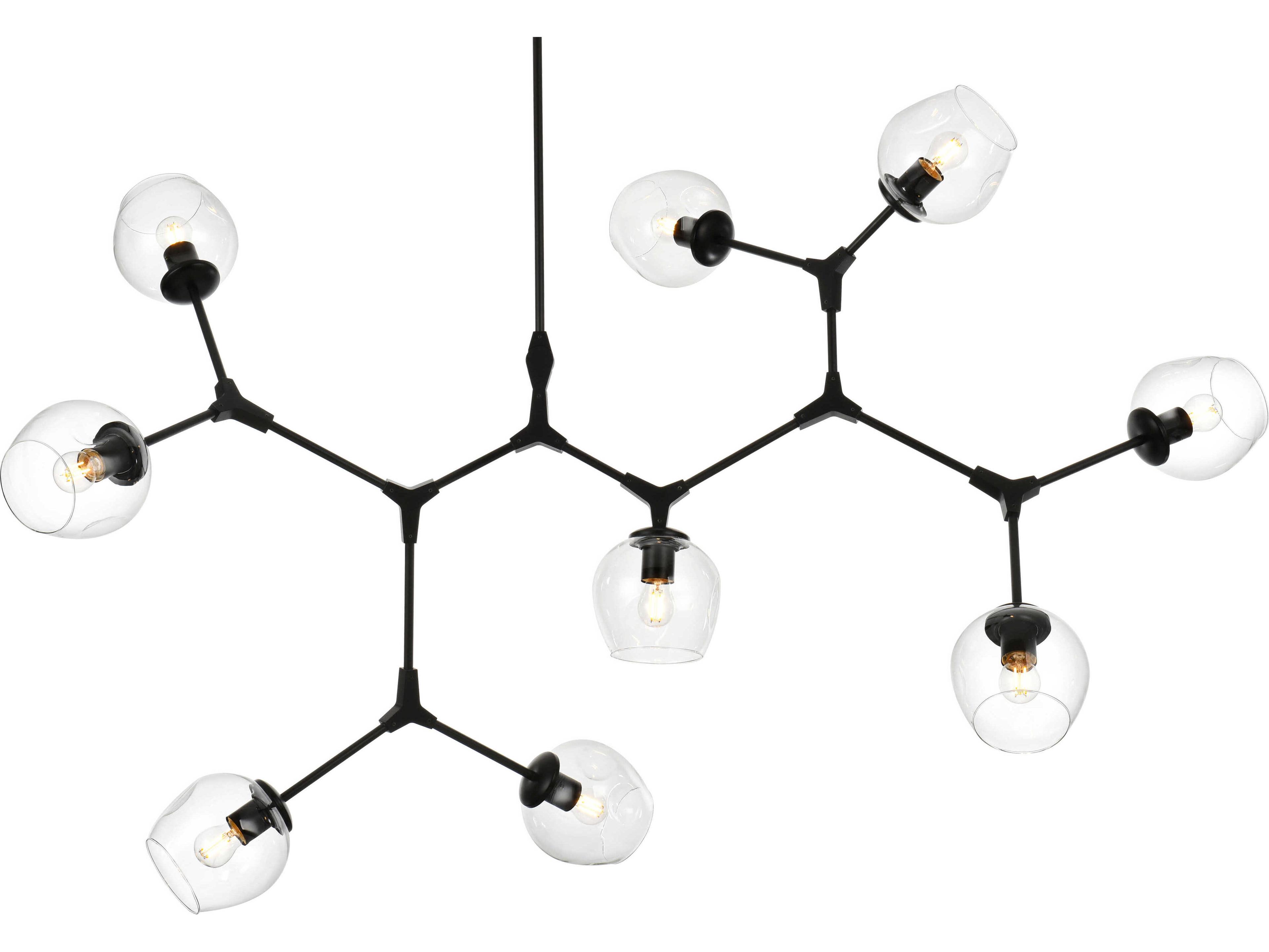 Elegant Lighting Cavoli 9-Light Black Globe Chandelier