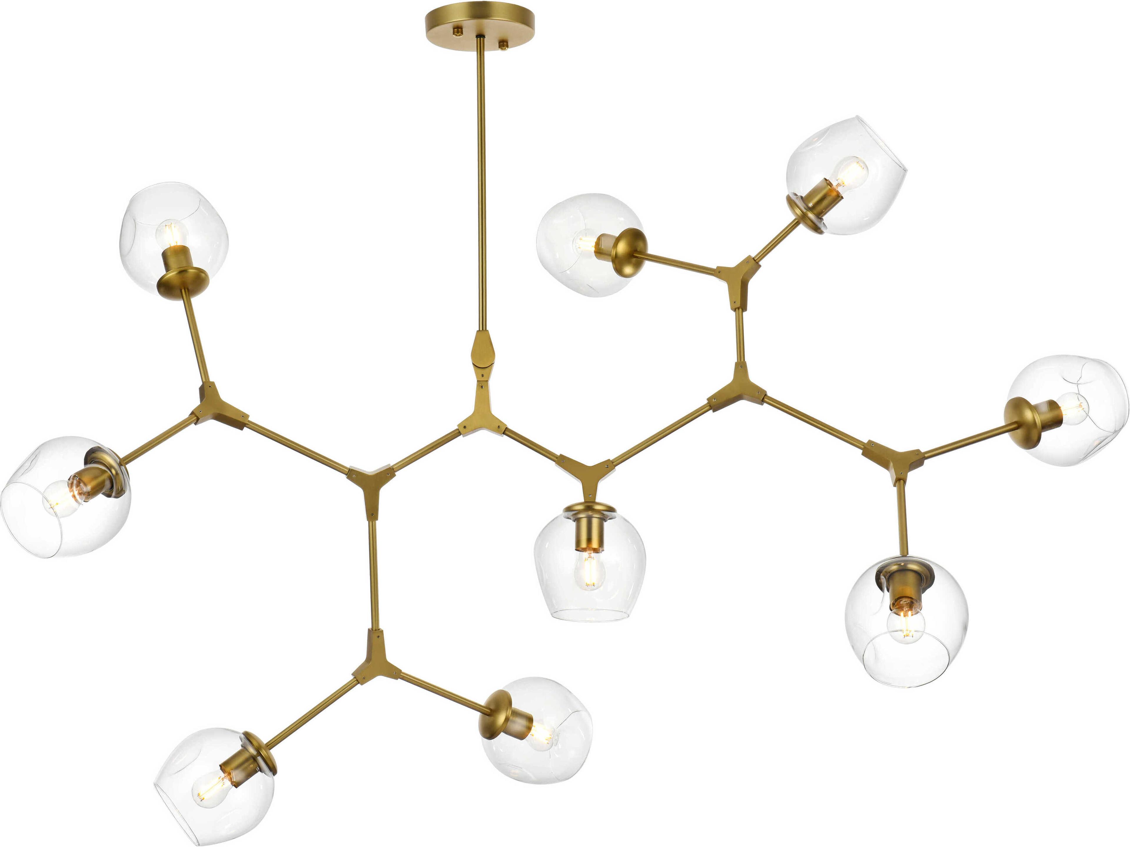 Elegant Lighting Cavoli 9-Light Brass Globe Chandelier