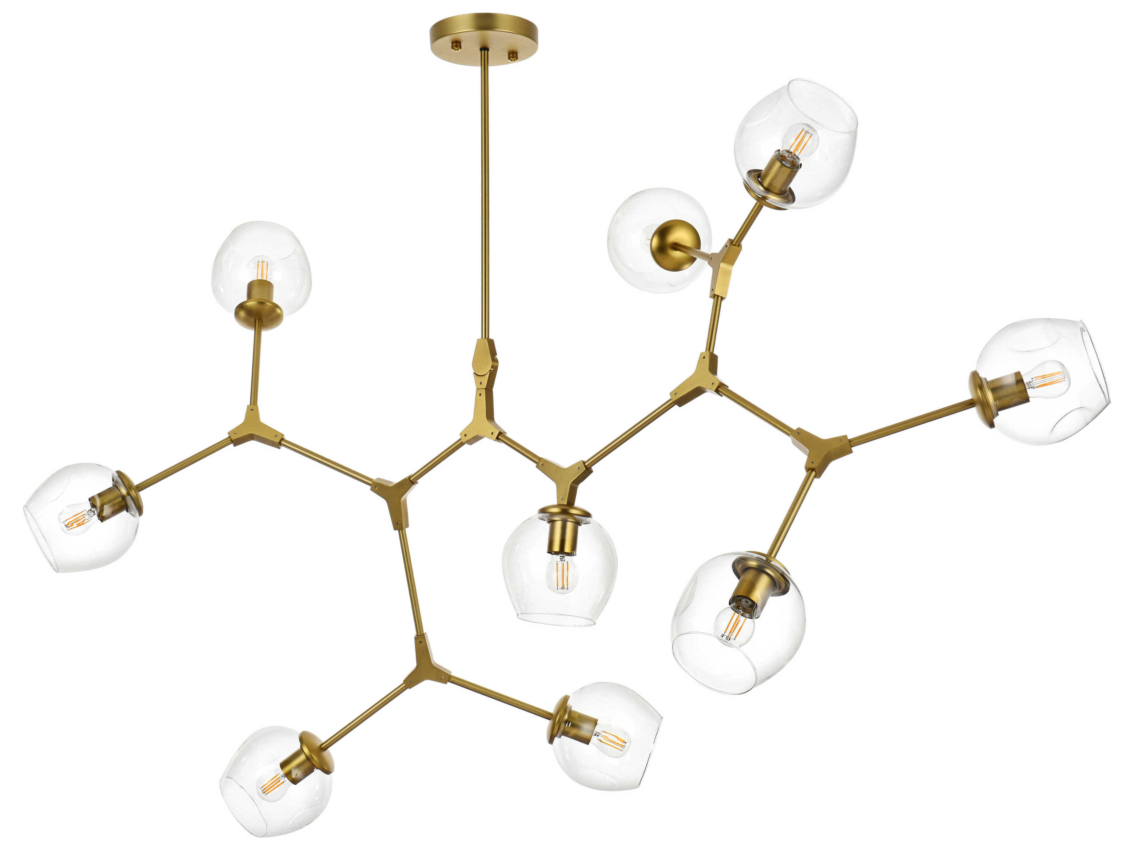 Elegant Lighting Cavoli 9-Light Brass Globe Chandelier