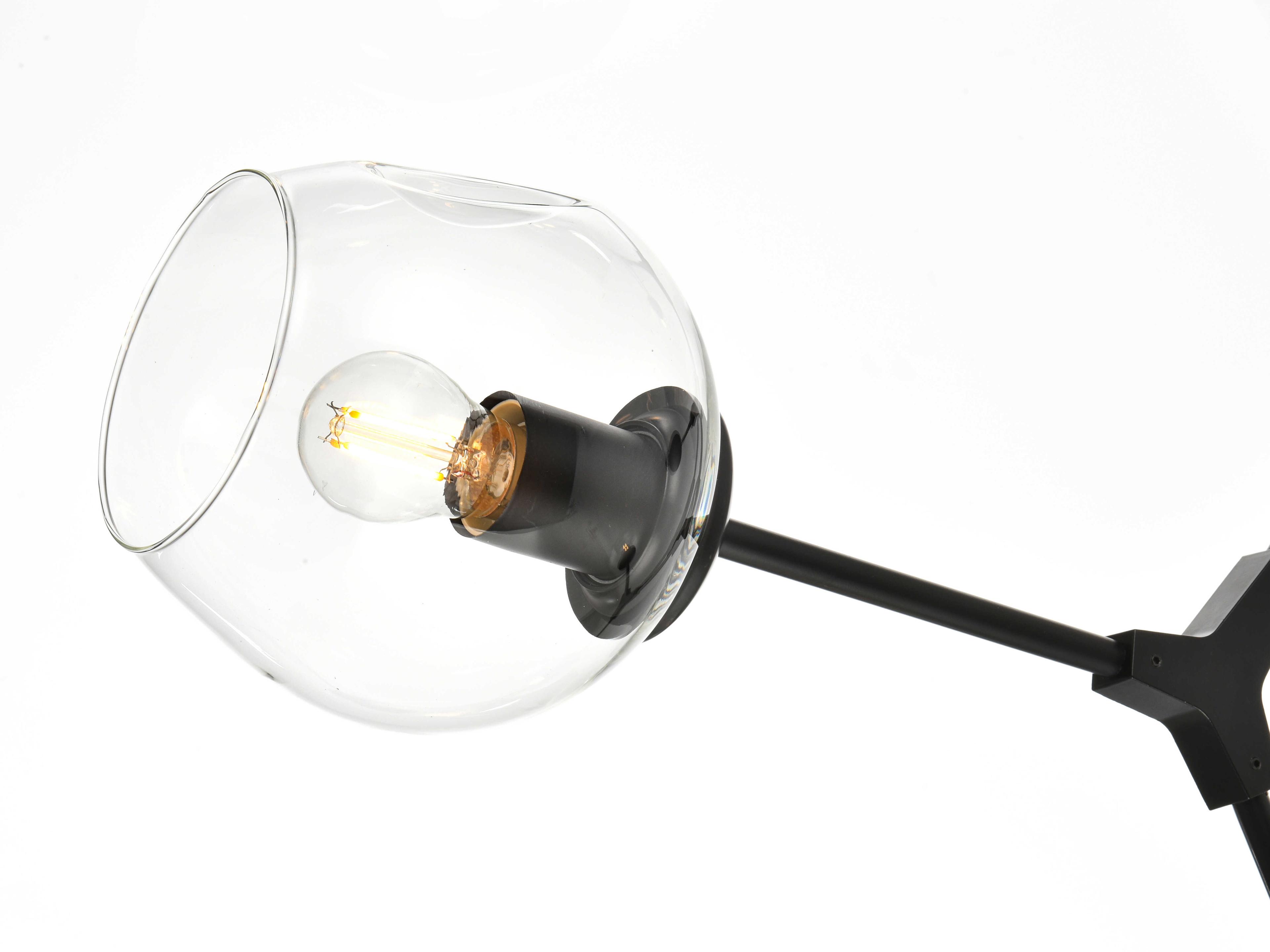 Elegant Lighting Cavoli 8-Light Black Globe Chandelier