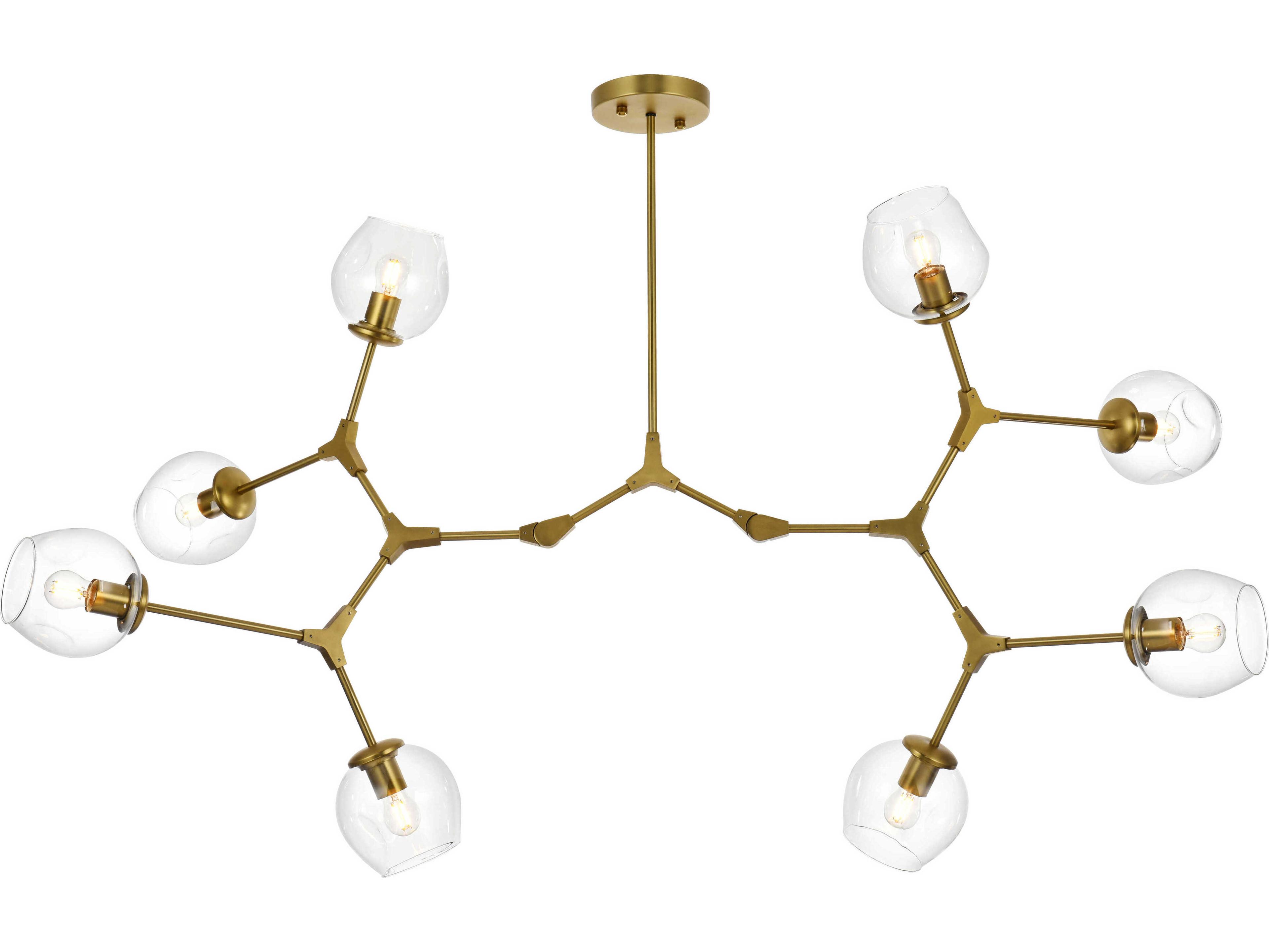 Elegant Lighting Cavoli 8-Light Brass Globe Chandelier