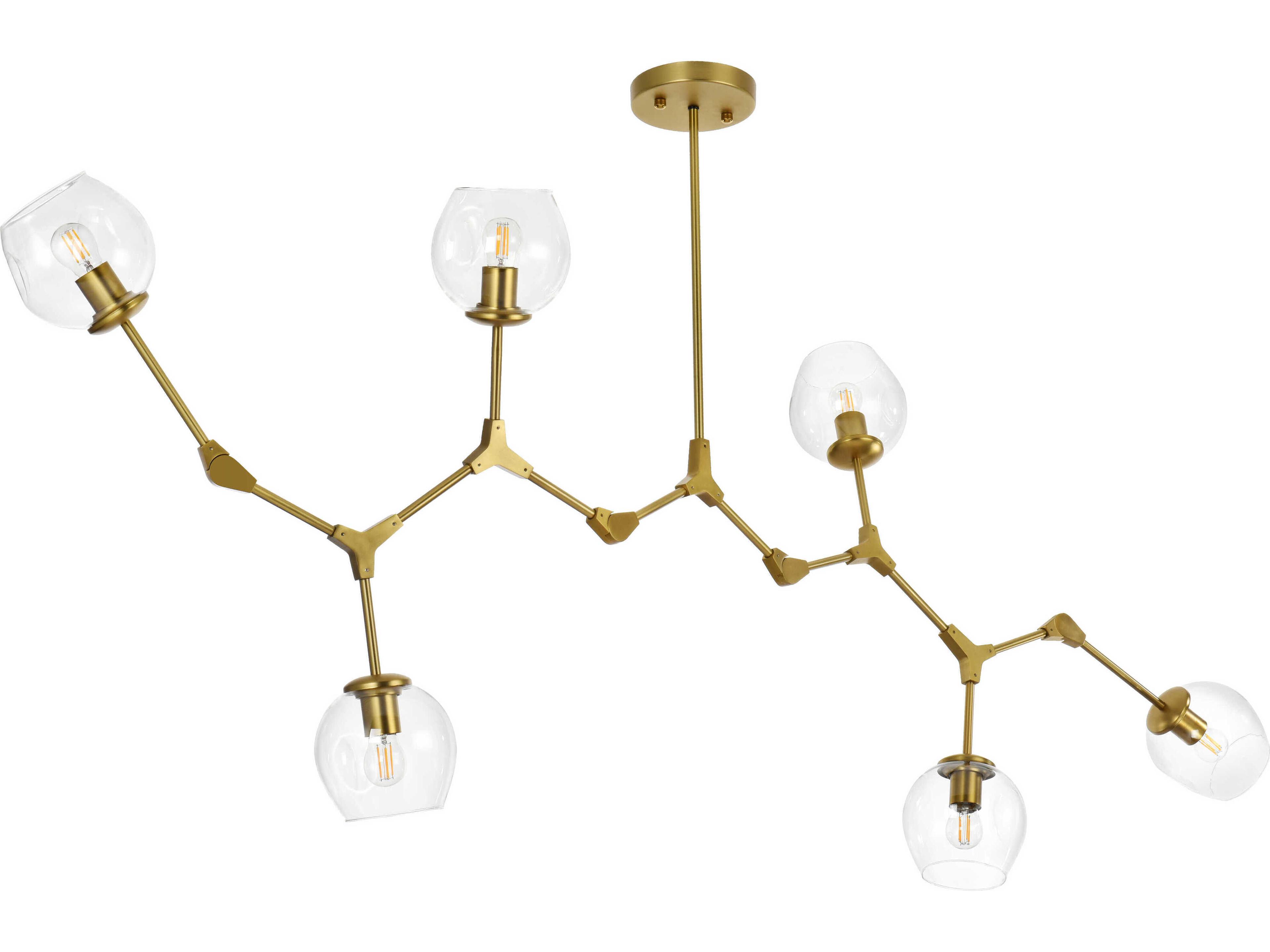 Elegant Lighting Cavoli 6-Light Brass Globe Chandelier