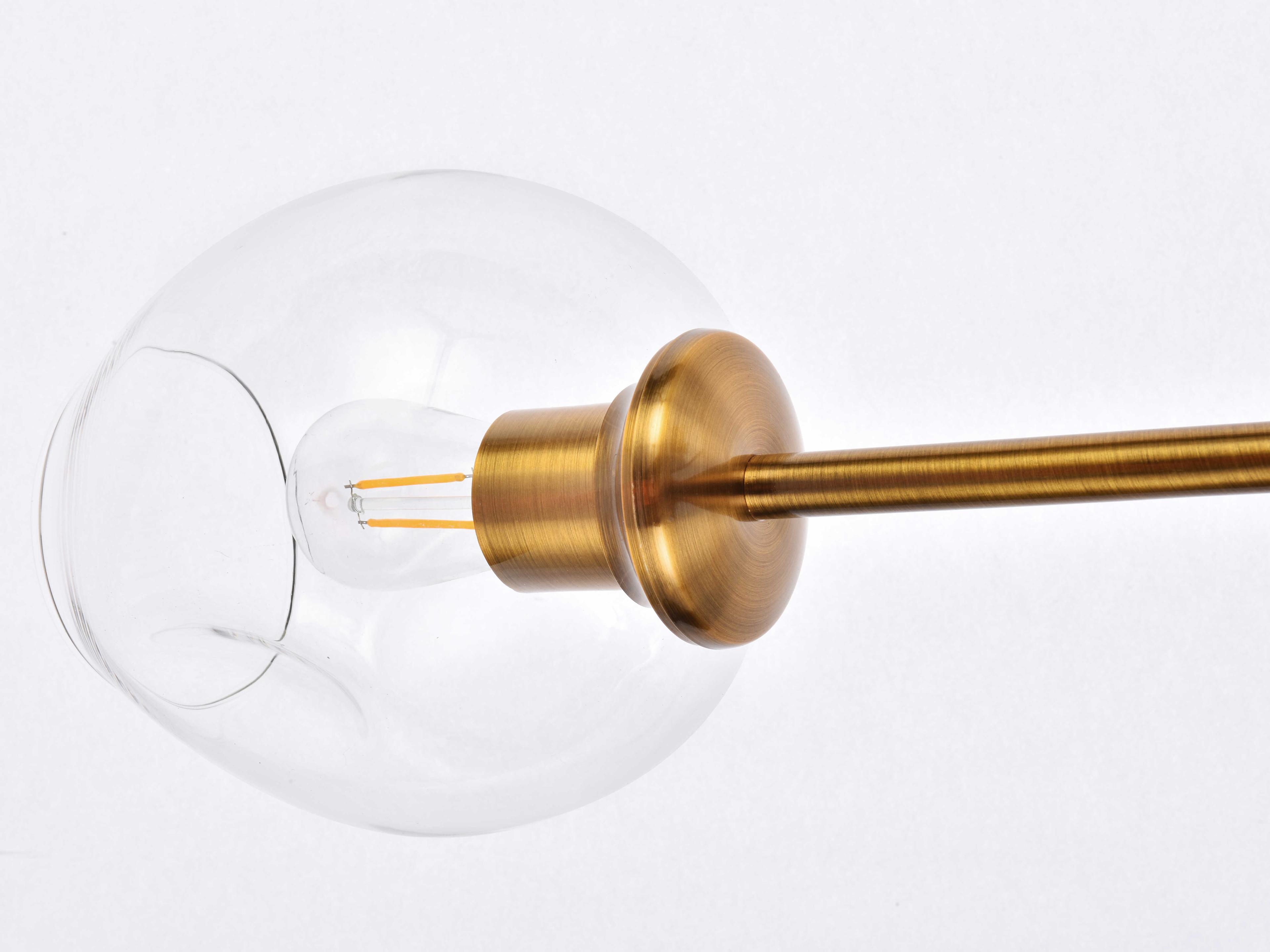 Elegant Lighting Cavoli 11-Light Brass And Clear Glass Island Pendant