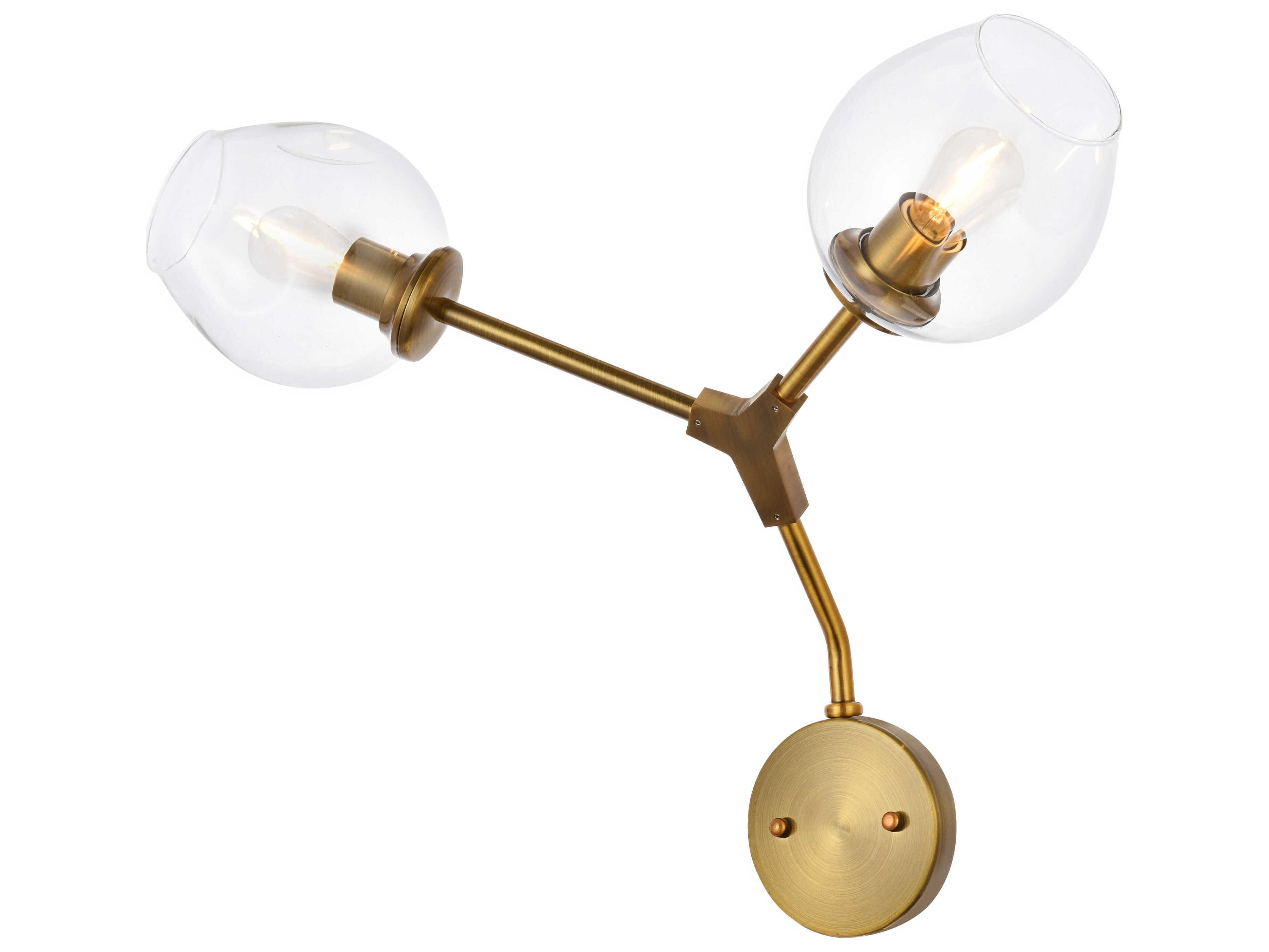 Elegant Lighting Cavoli 2-Light Brass Wall Sconce