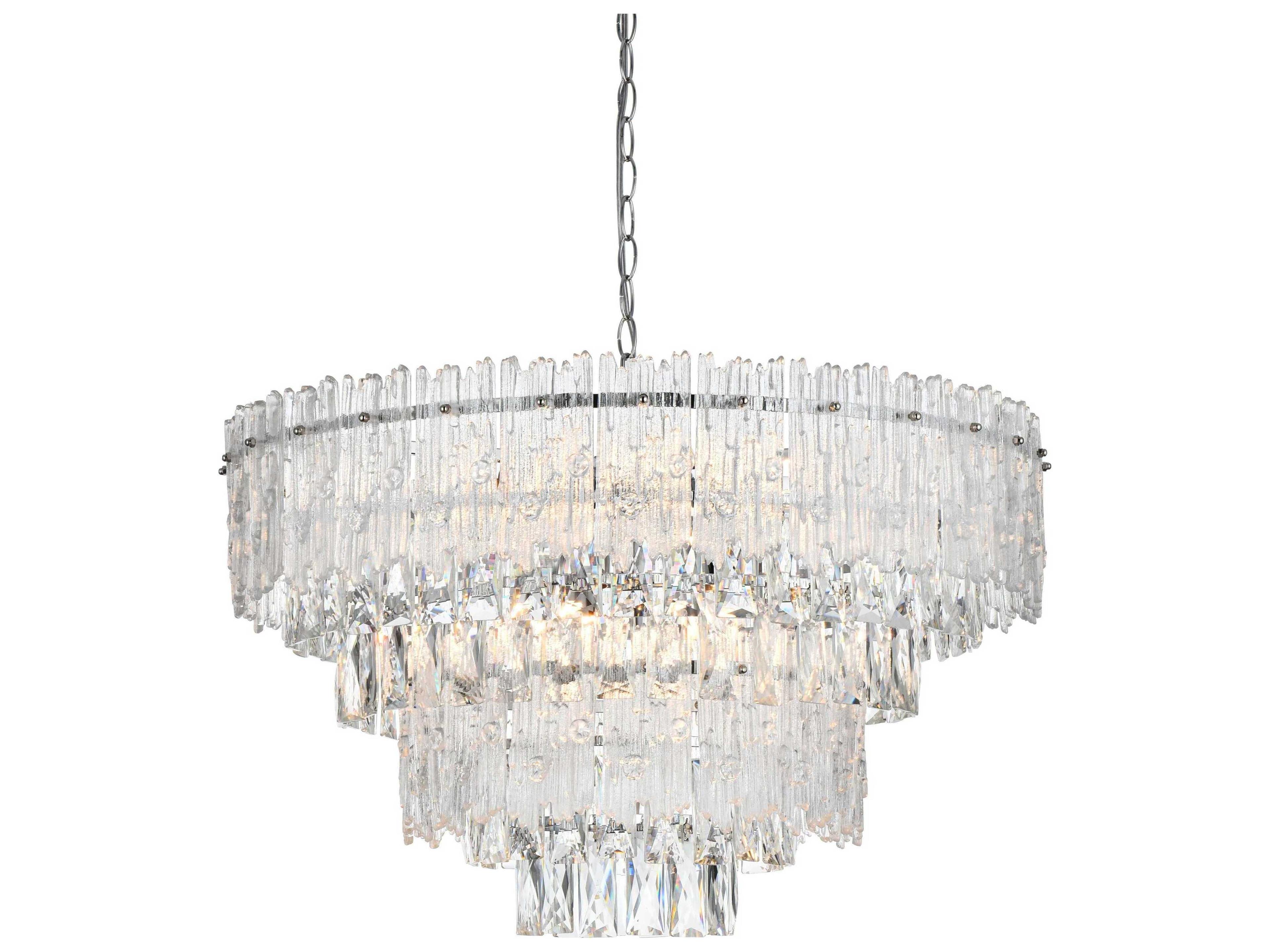 Elegant Lighting Emilia 8-Light Chrome Tiered Chandelier