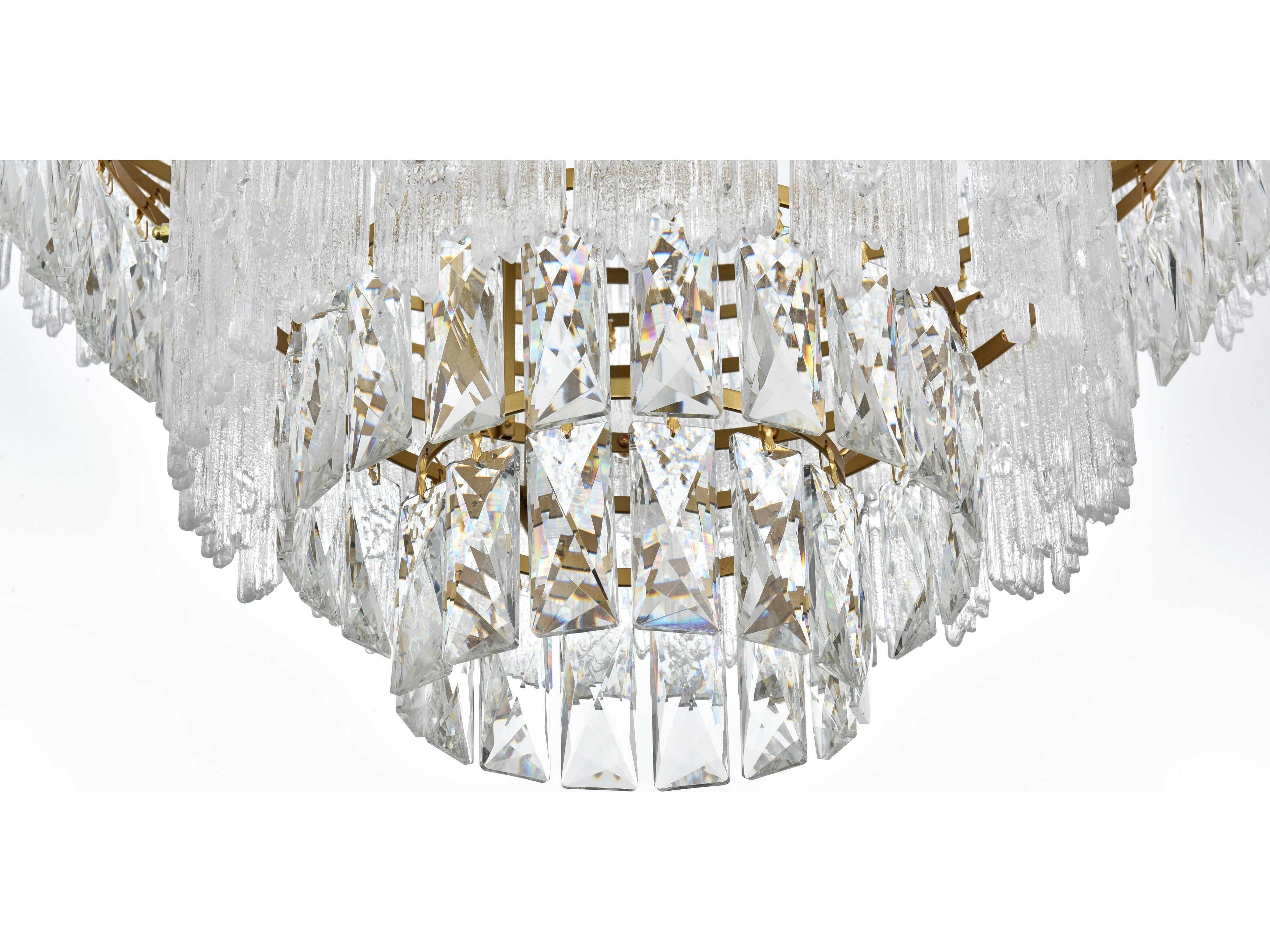Elegant Lighting Emilia 8-Light Satin Gold Tiered Chandelier