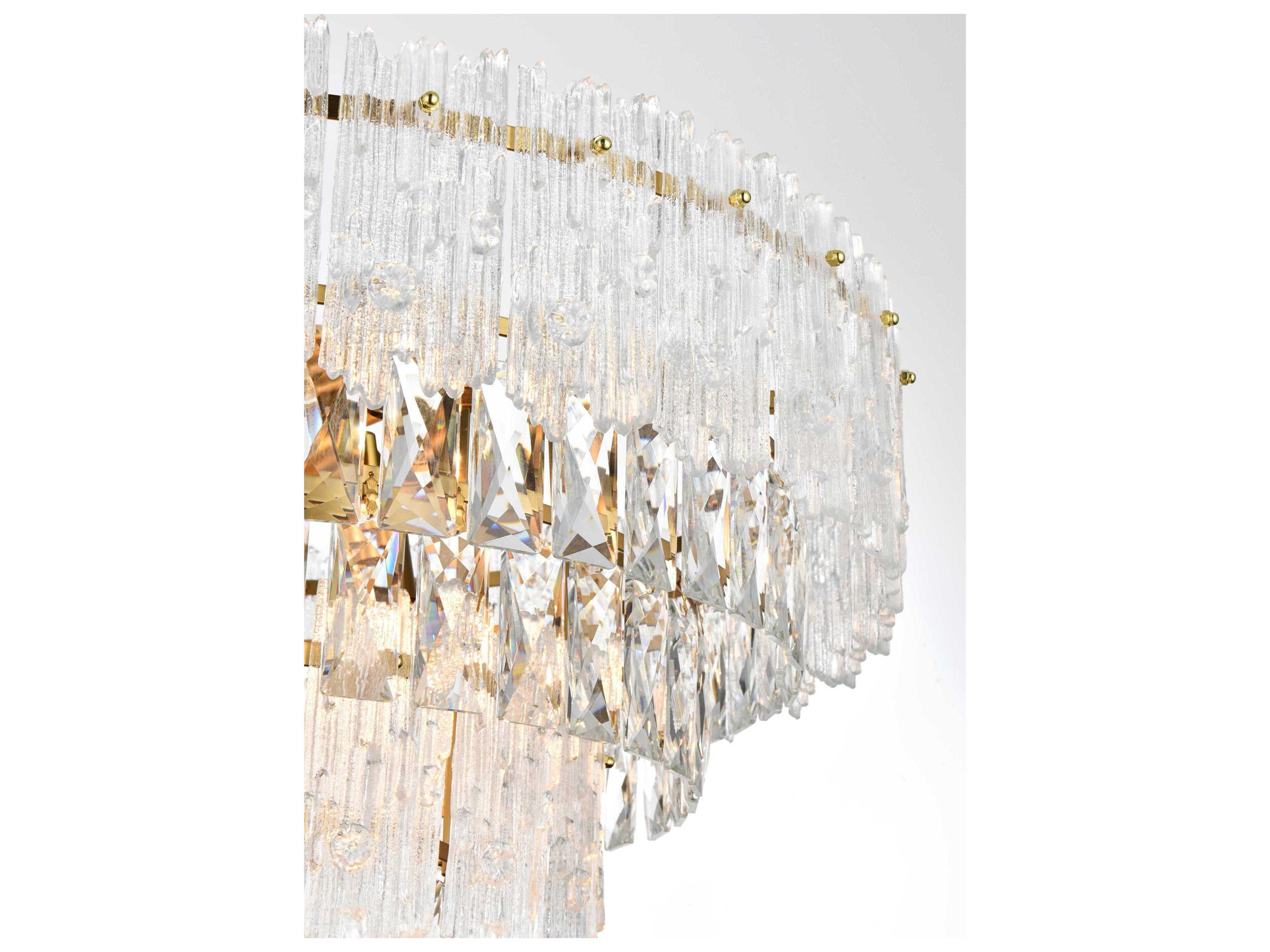 Elegant Lighting Emilia 8-Light Satin Gold Tiered Chandelier
