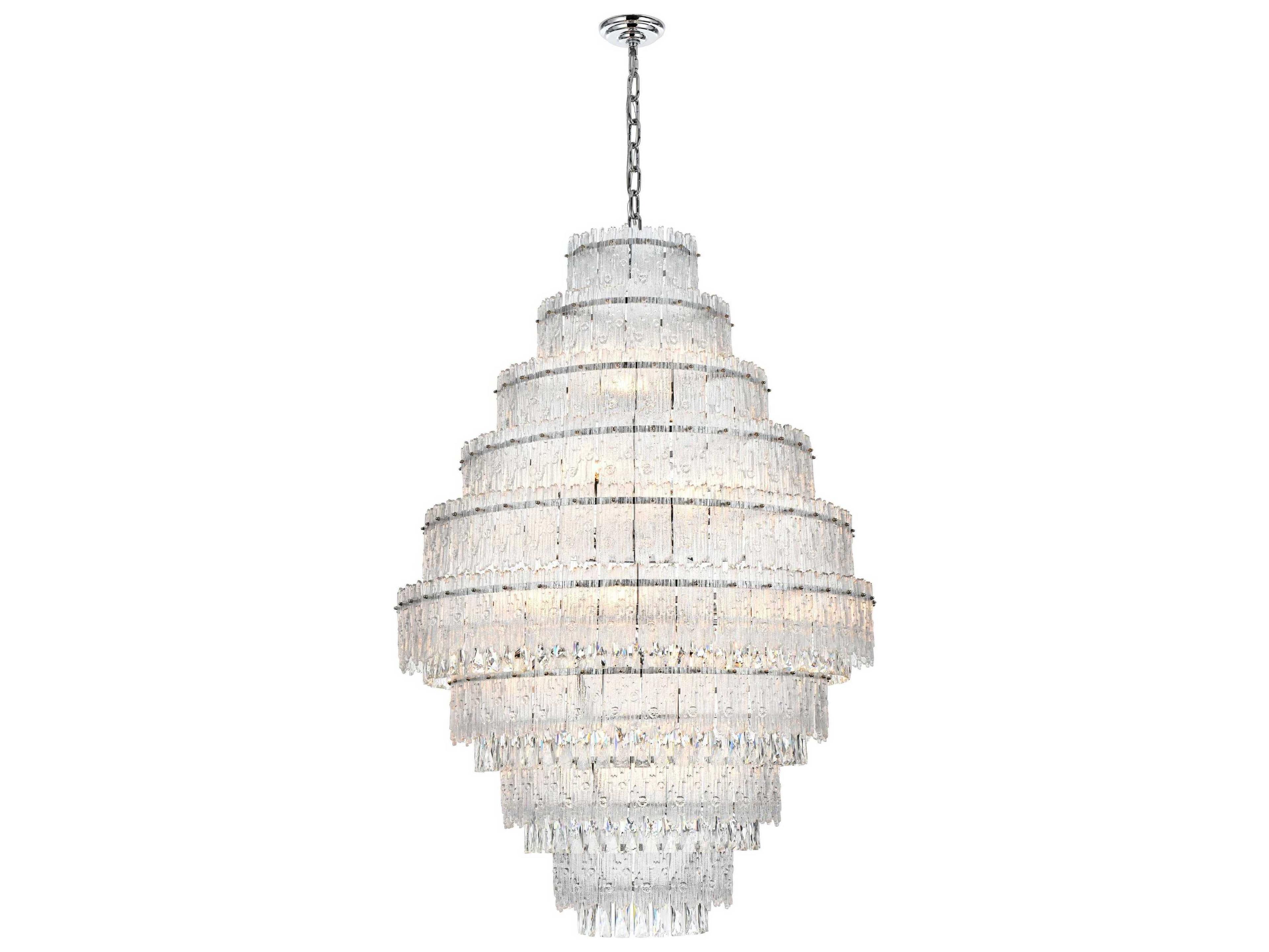 Elegant Lighting Emilia 27-Light Chrome Tiered Chandelier