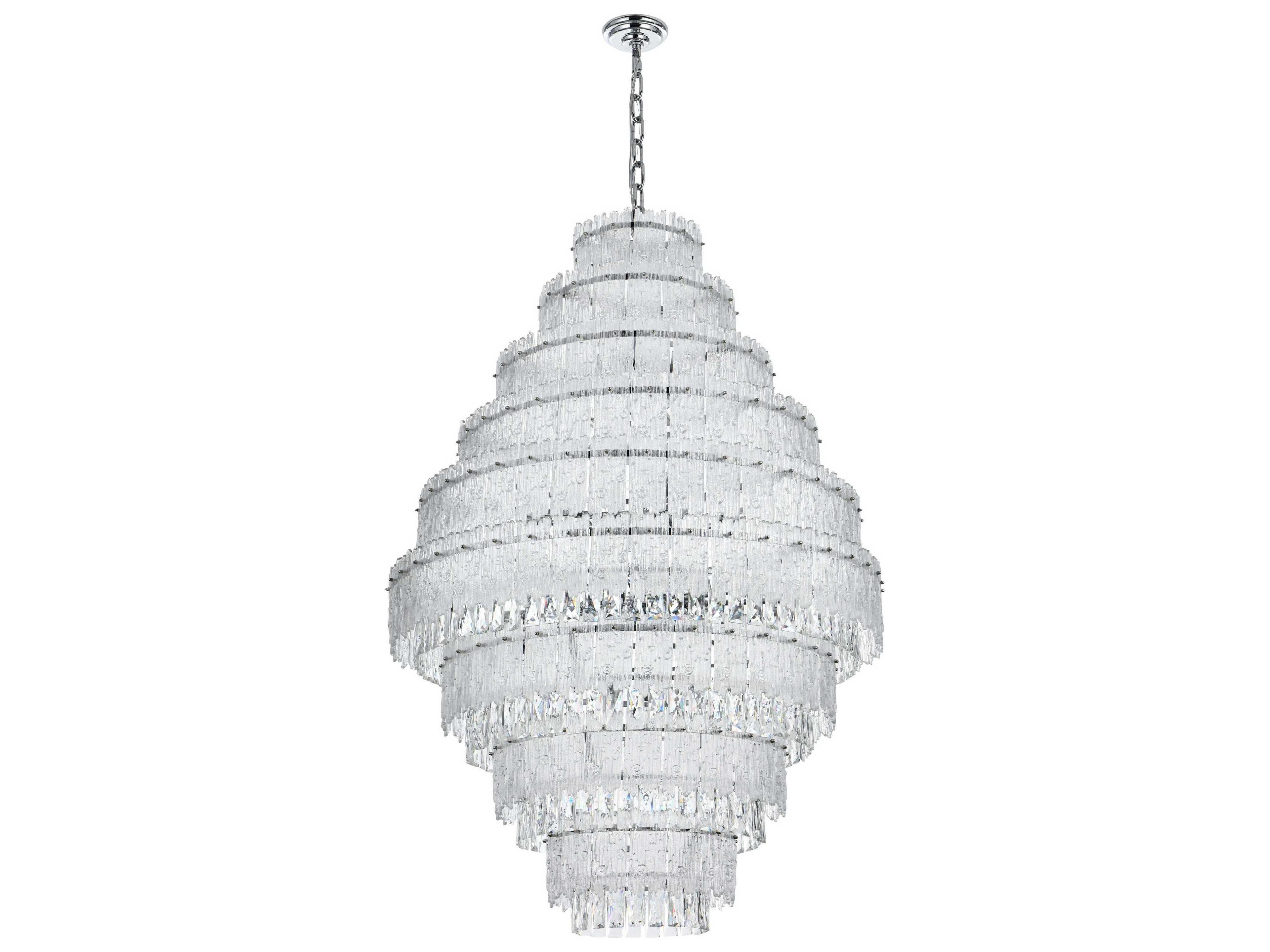 Elegant Lighting Emilia 27-Light Chrome Tiered Chandelier