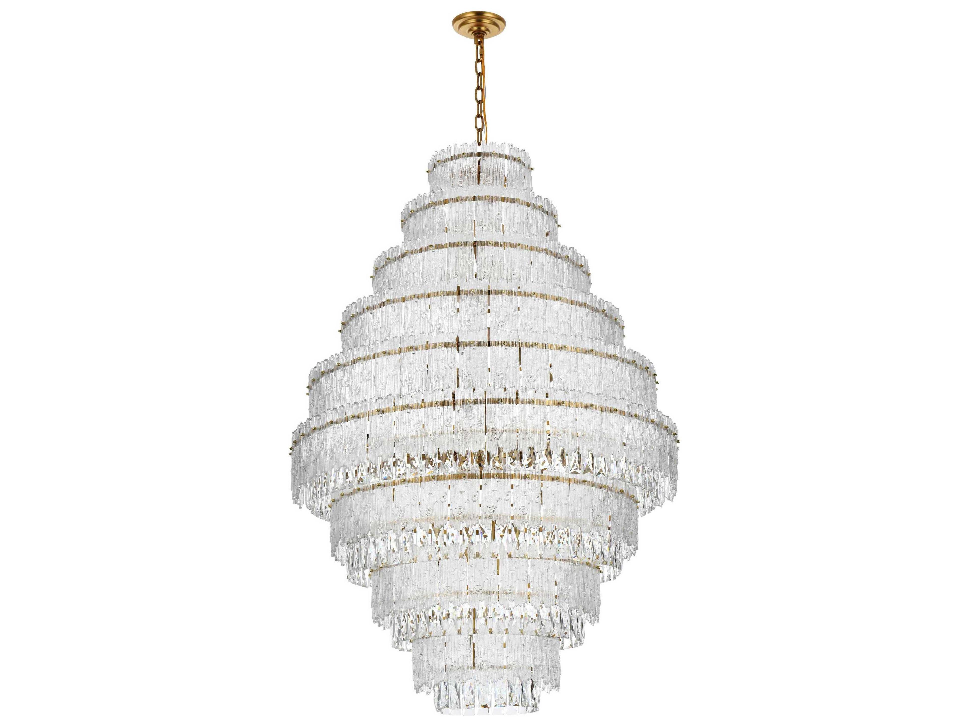 Elegant Lighting Emilia 27-Light Satin Gold Tiered Chandelier