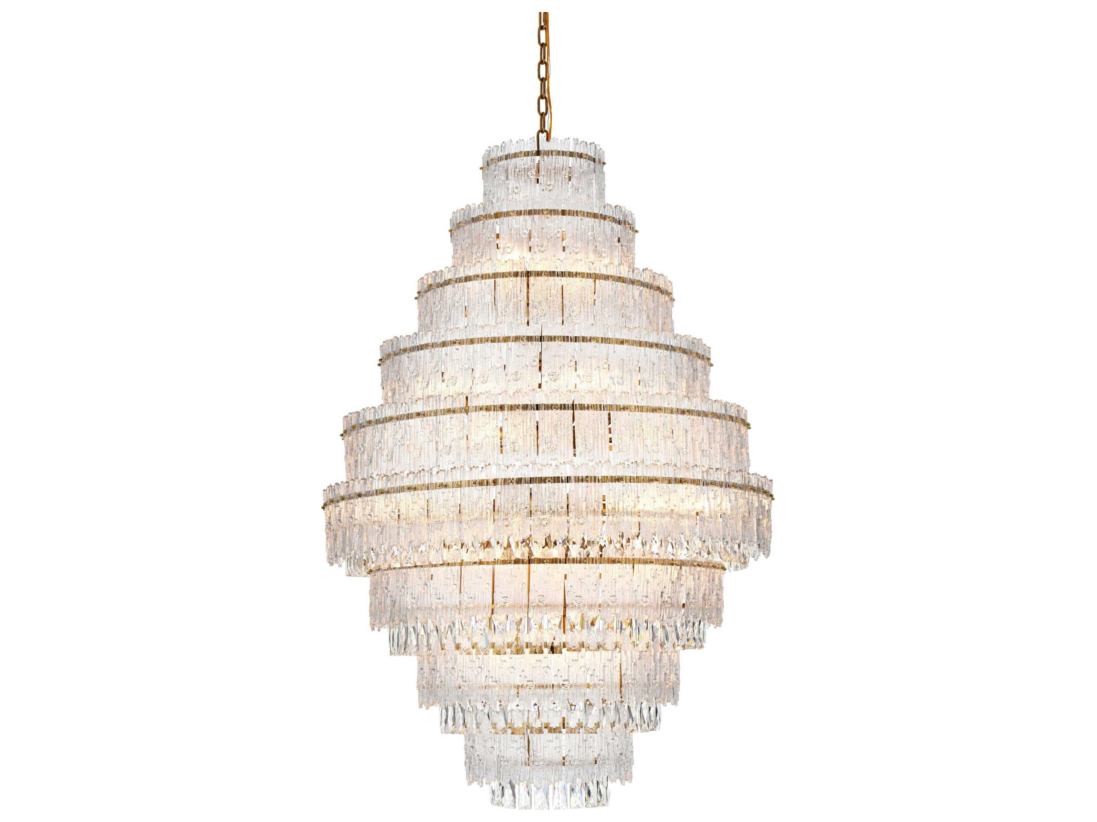Elegant Lighting Emilia 27-Light Satin Gold Tiered Chandelier