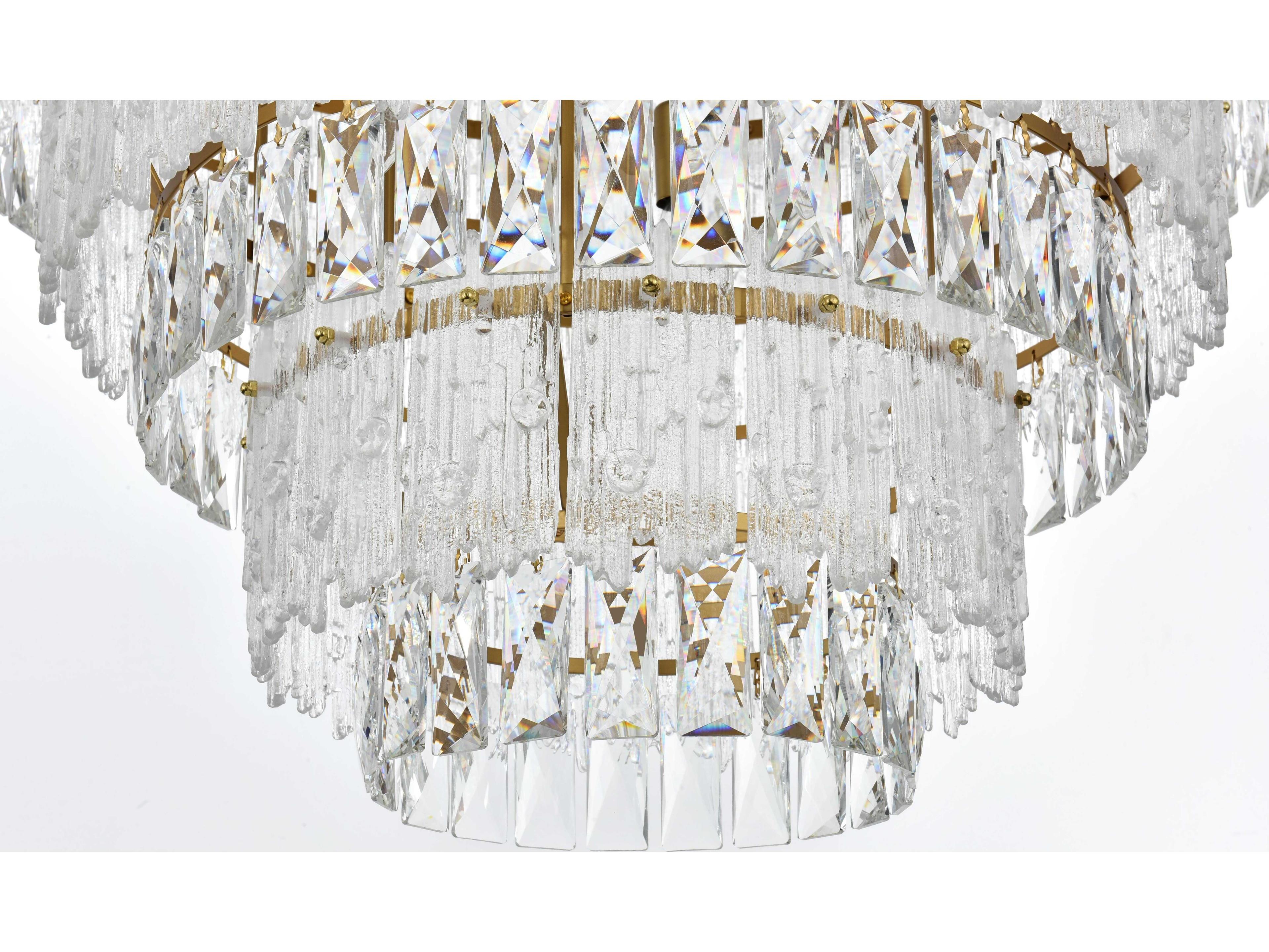 Elegant Lighting Emilia 27-Light Satin Gold Tiered Chandelier