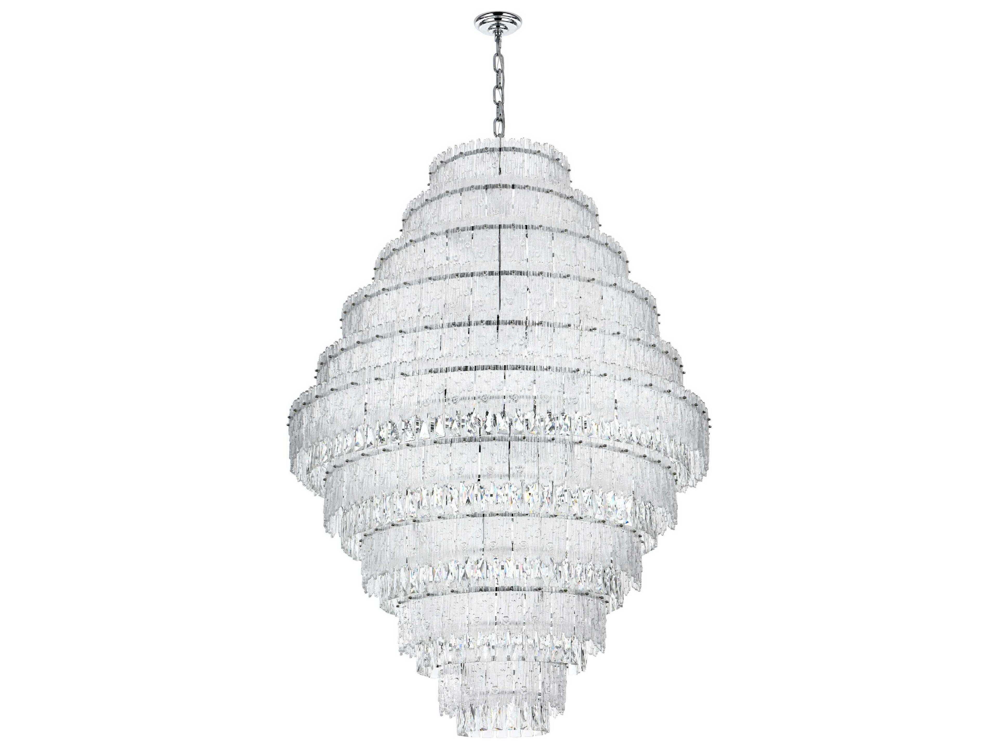 Elegant Lighting Emilia 33-Light Chrome Tiered Chandelier