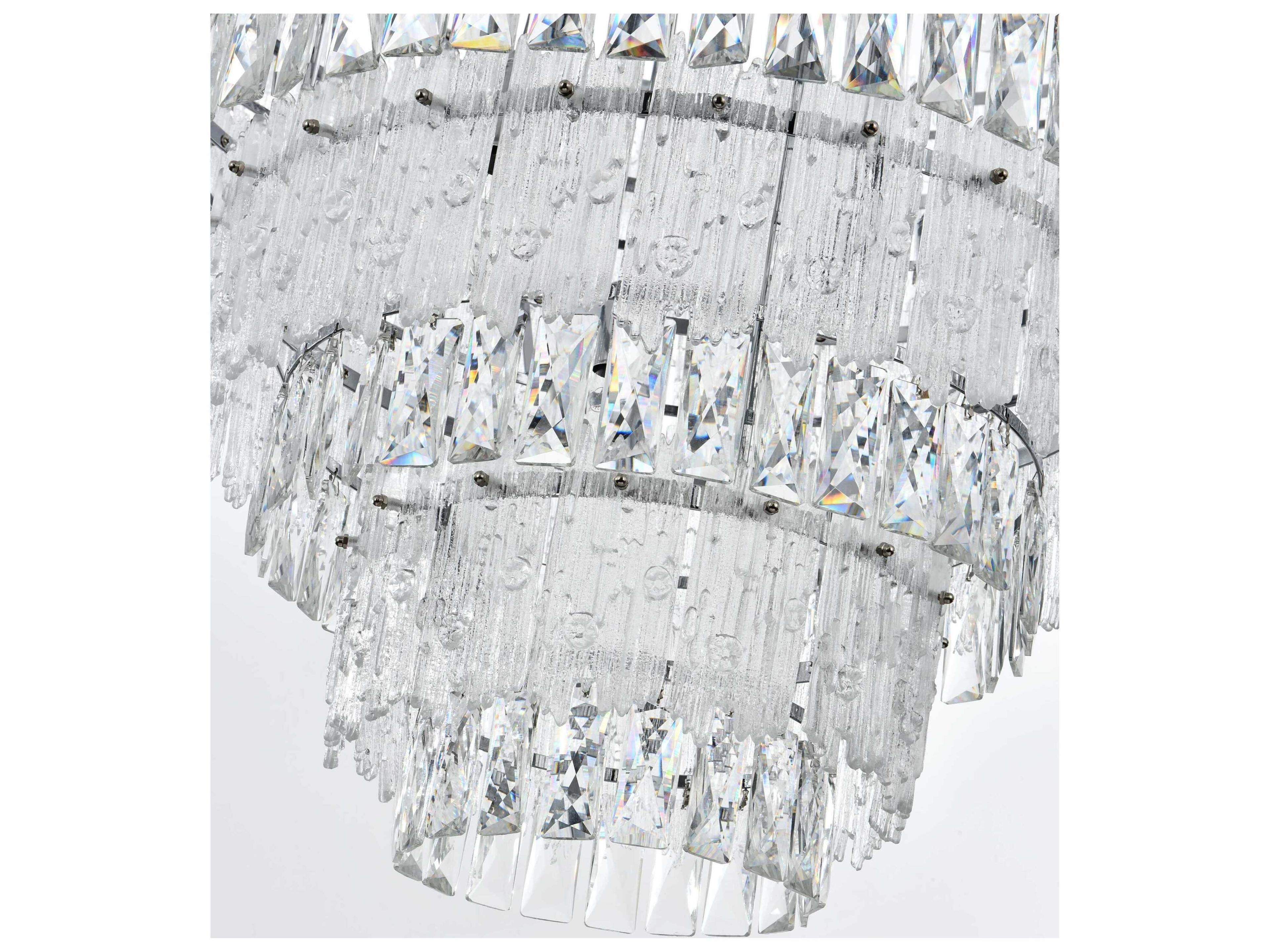 Elegant Lighting Emilia 33-Light Chrome Tiered Chandelier