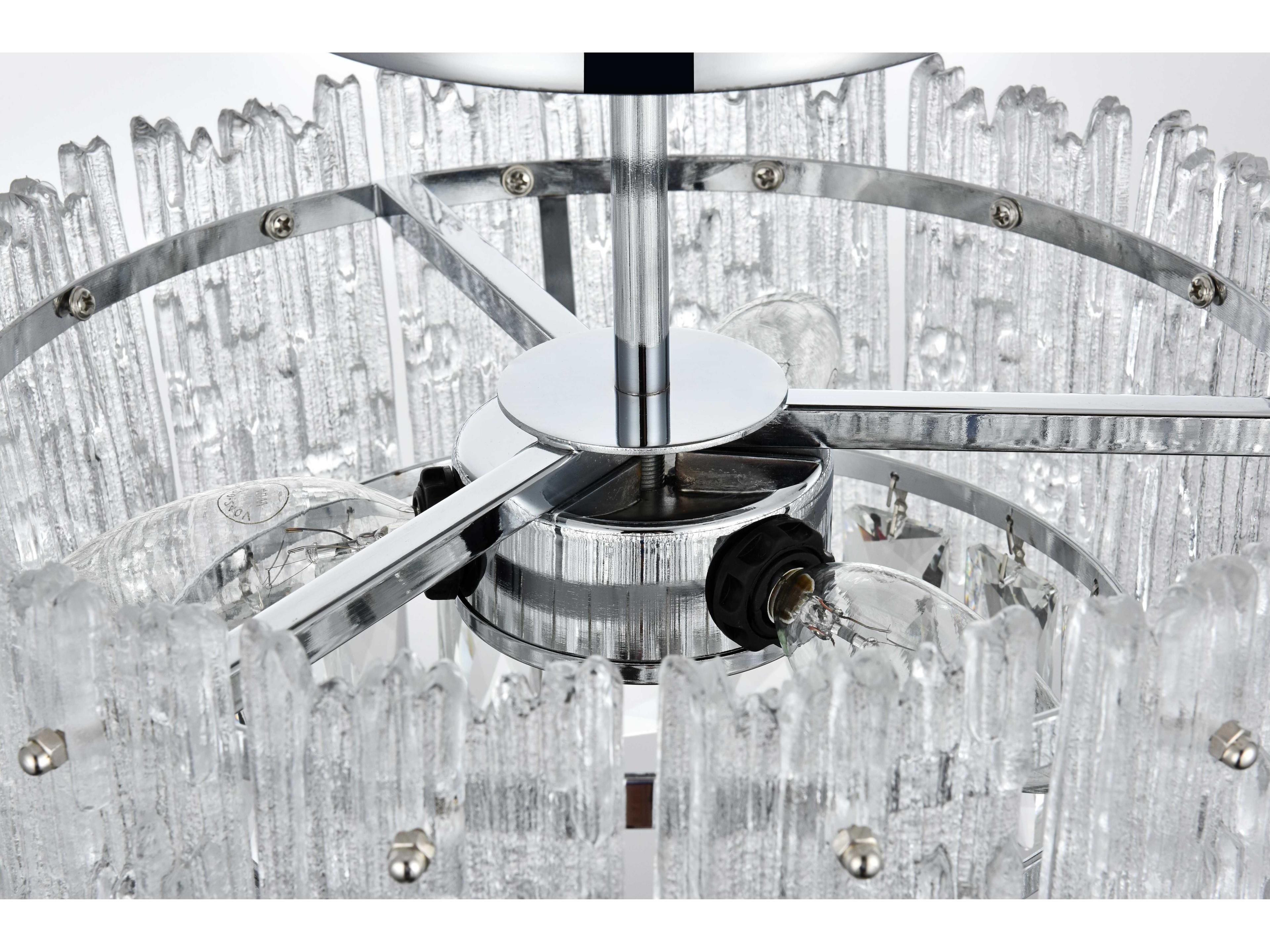 Elegant Lighting Emilia 3-Light Chrome Tiered Semi Flush Mount