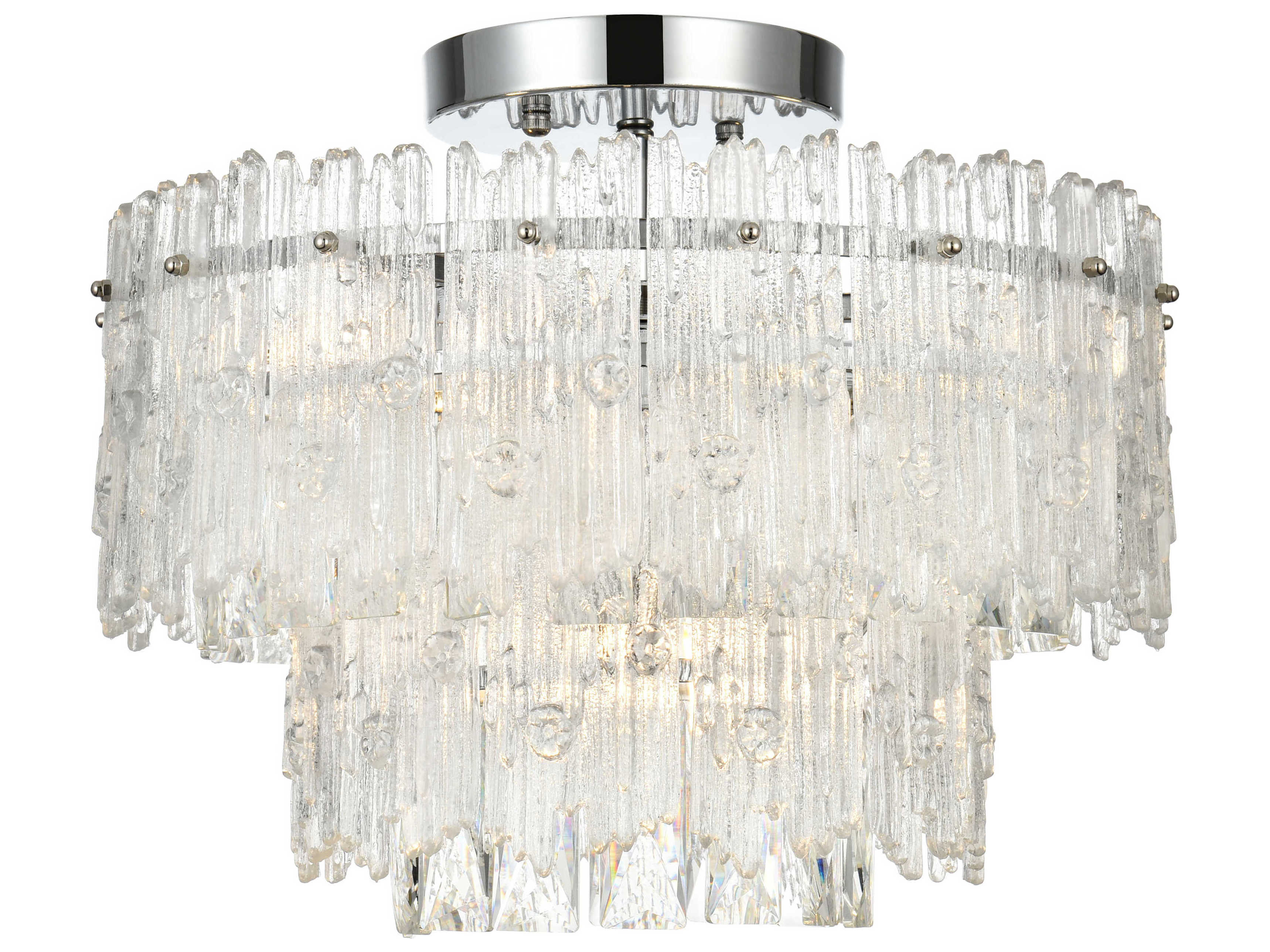 Elegant Lighting Emilia 4-Light Chrome Tiered Semi Flush Mount